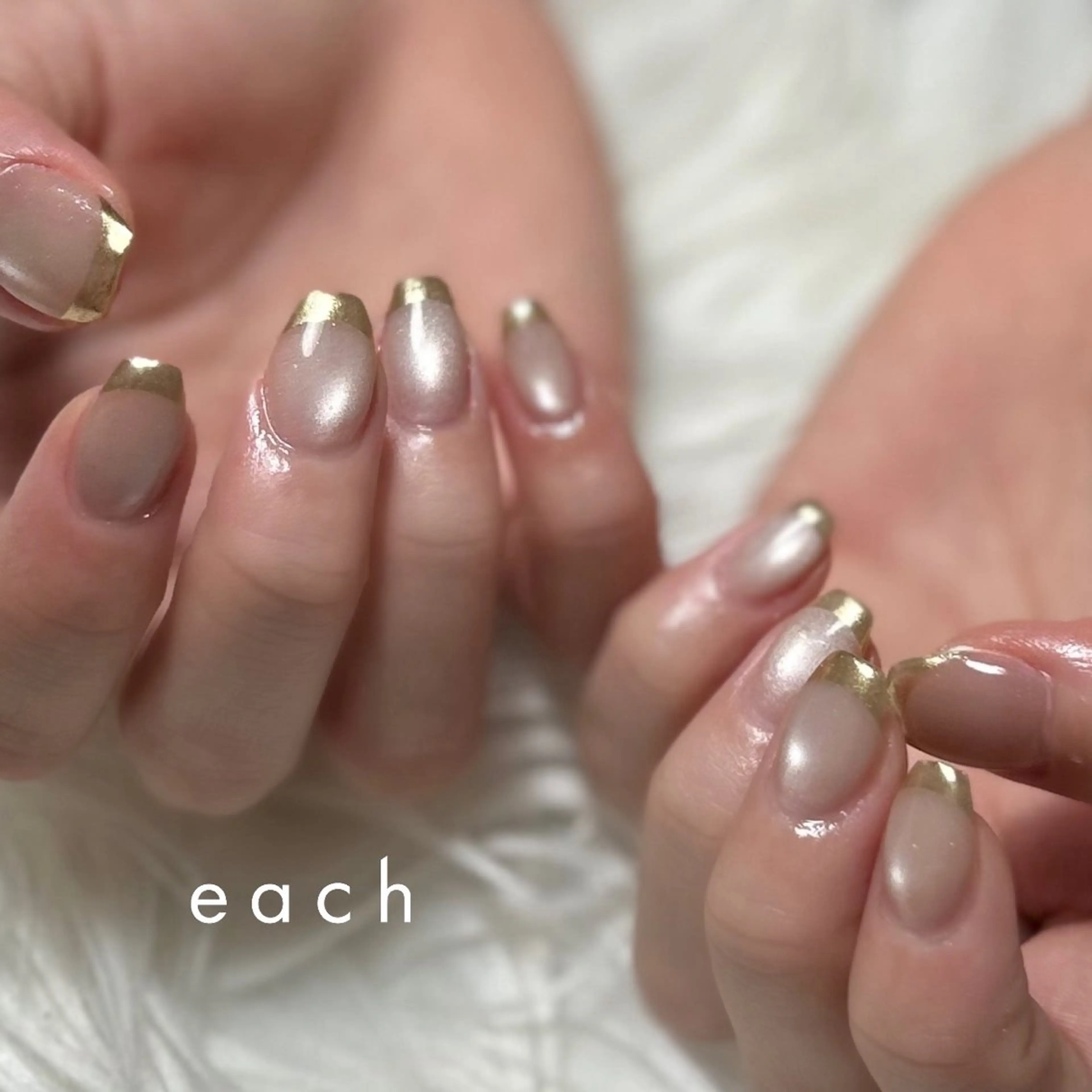 ネイル フレンチネイル ミラーネイル ハンドネイル filon nail kanako🕊のネイルデザイン