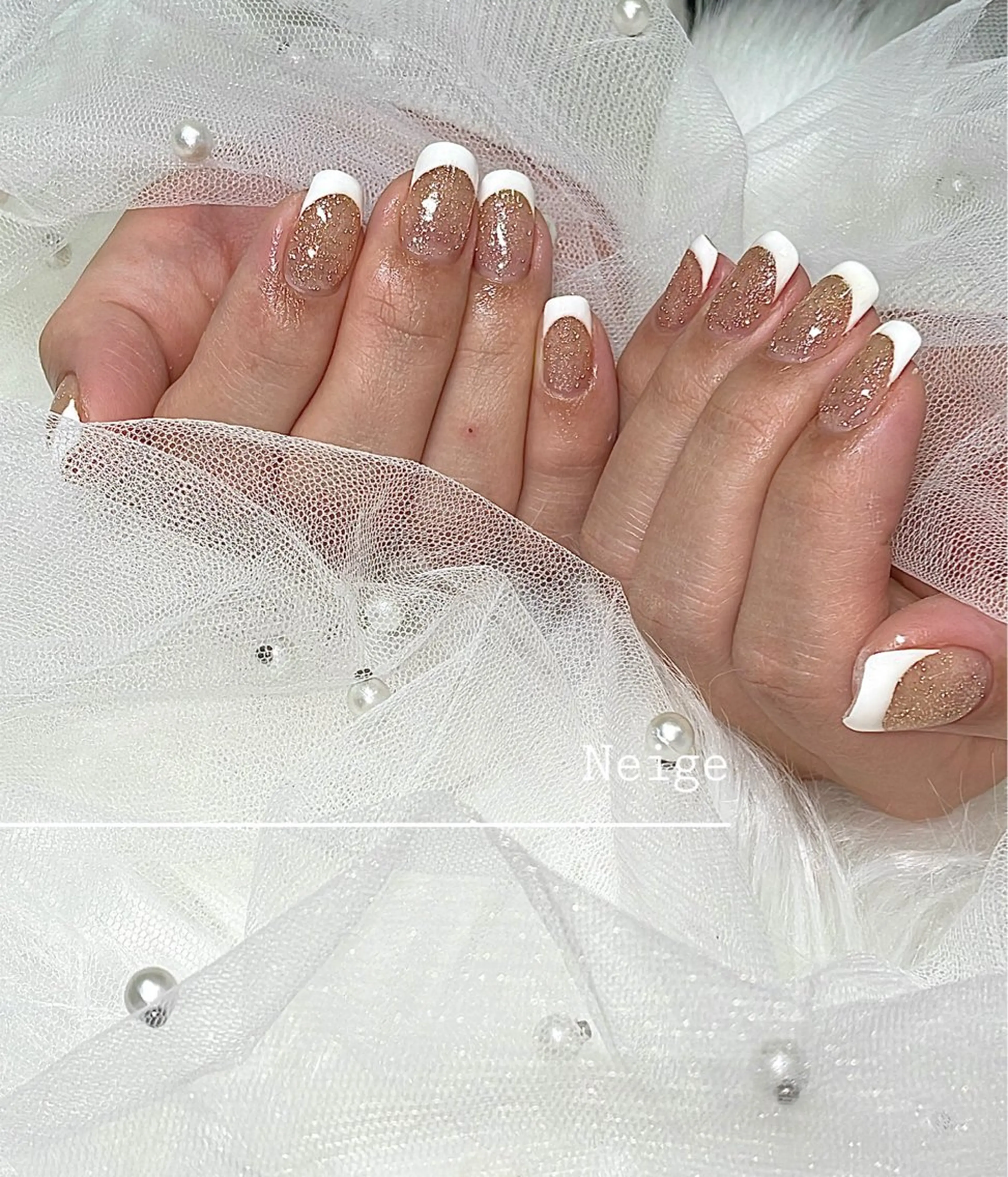 ネイル フラッシュネイル ハンドネイル Neige 𓂃 aiのネイルデザイン