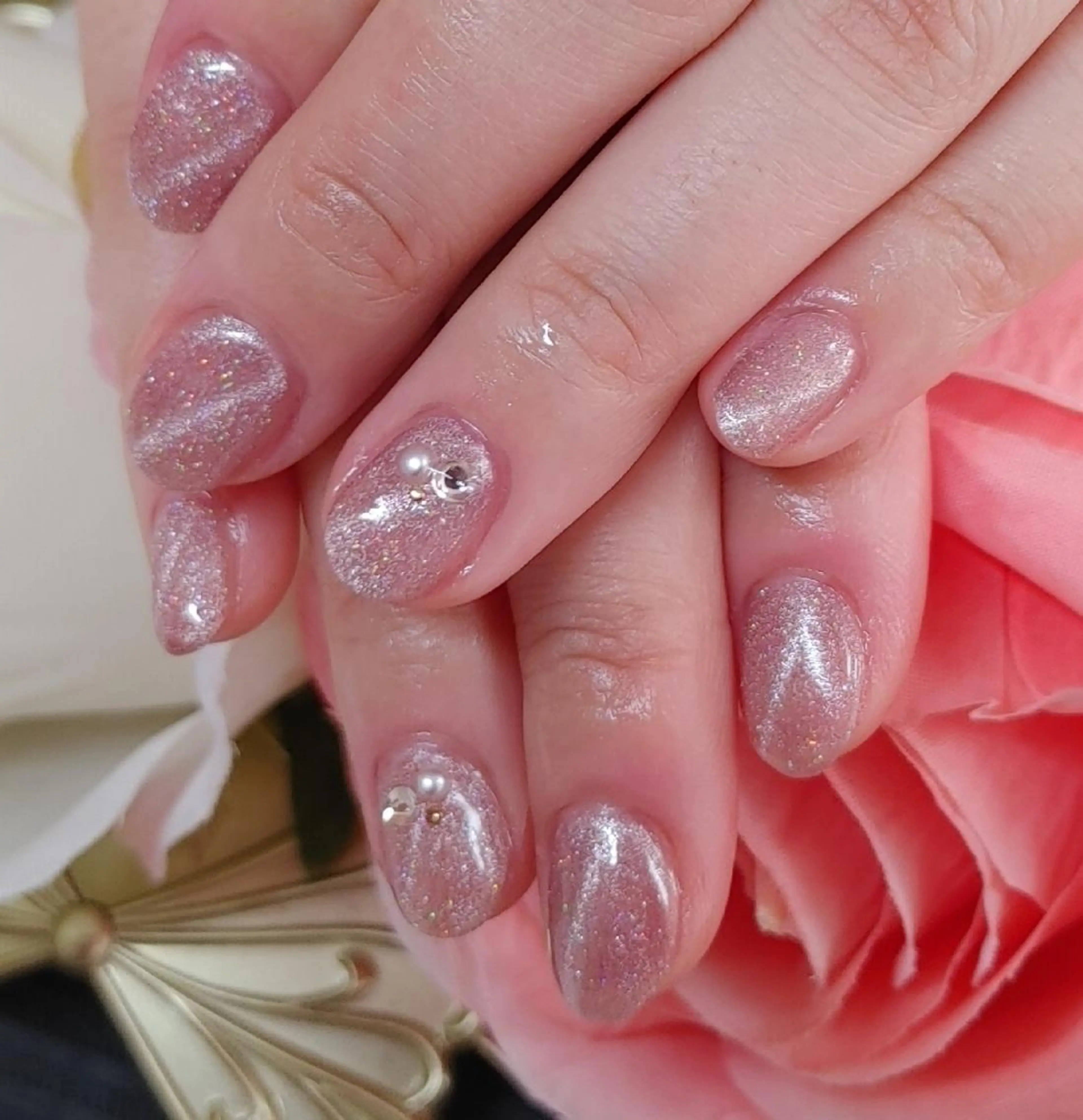 ネイル マグネットネイル パープル privateサロン creaのネイルデザイン