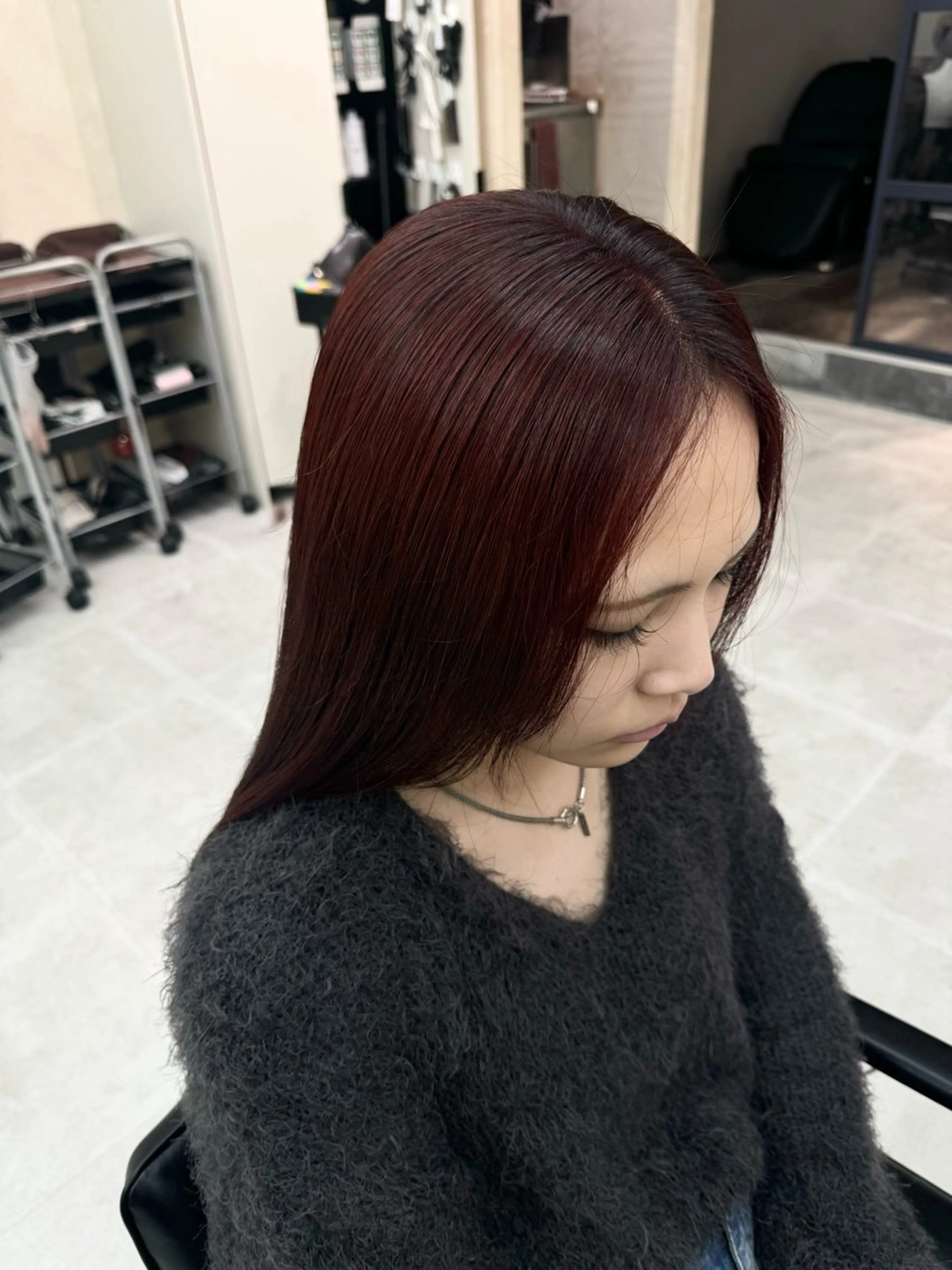 ロング カラー レッドカラー ハイトーン/メンズ パーマ👾ますのヘアスタイル