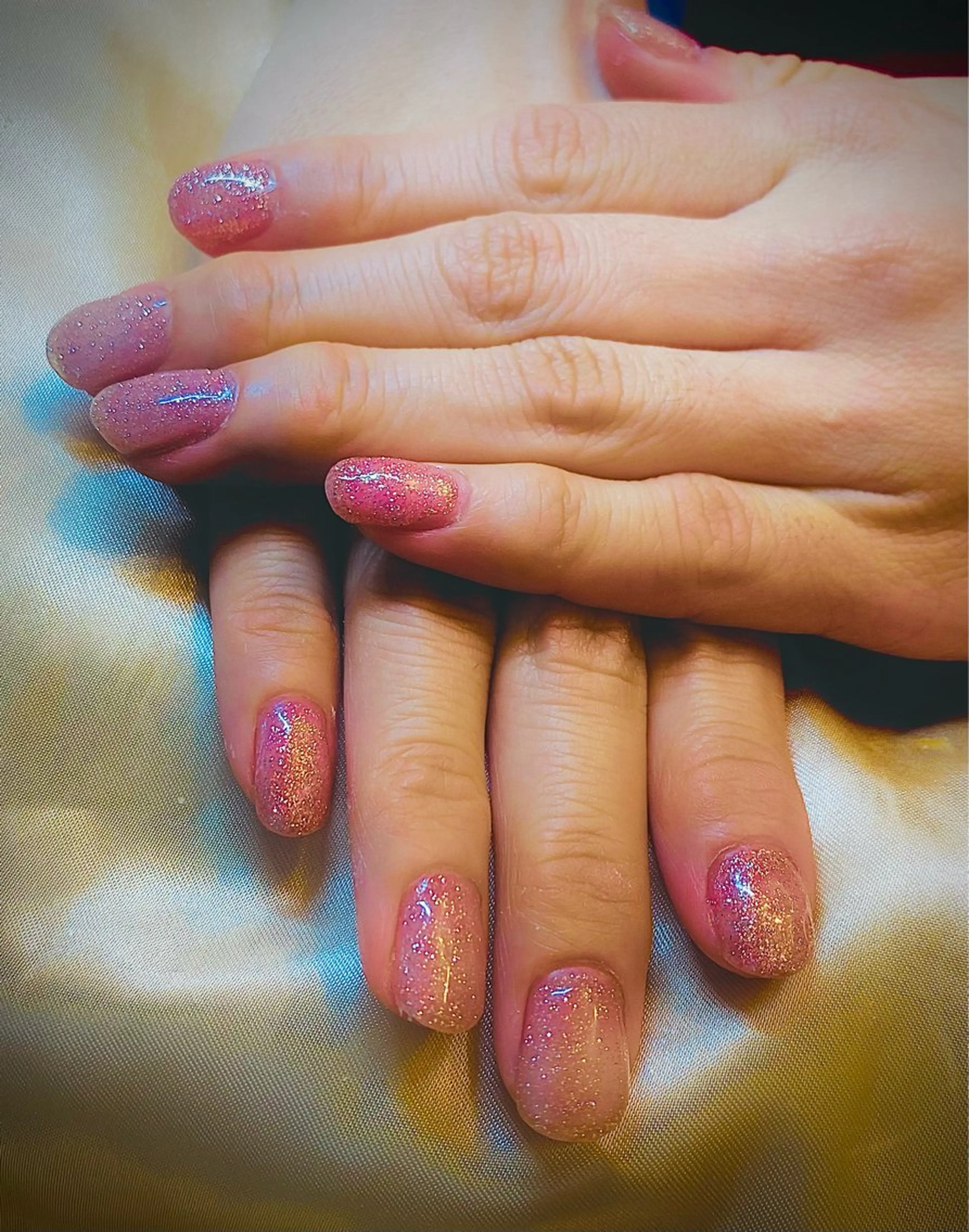ネイル 桜ネイル フラッシュネイル キラキラネイル ピンク ハンドネイル Rafinesse Miwaのネイルデザイン