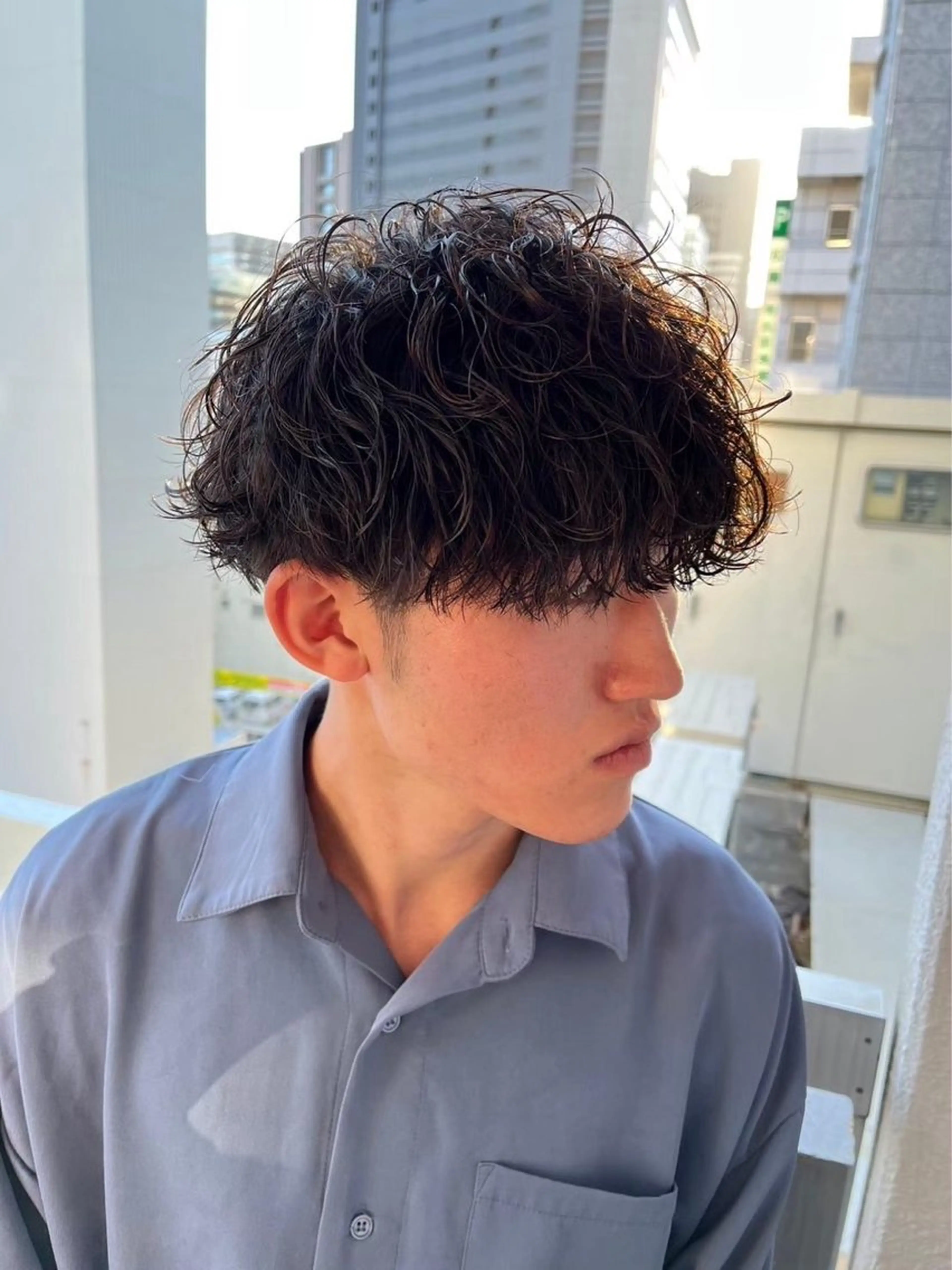 パーマ メンズ LUVISM ボブ りきカットモデル募集のヘアスタイル