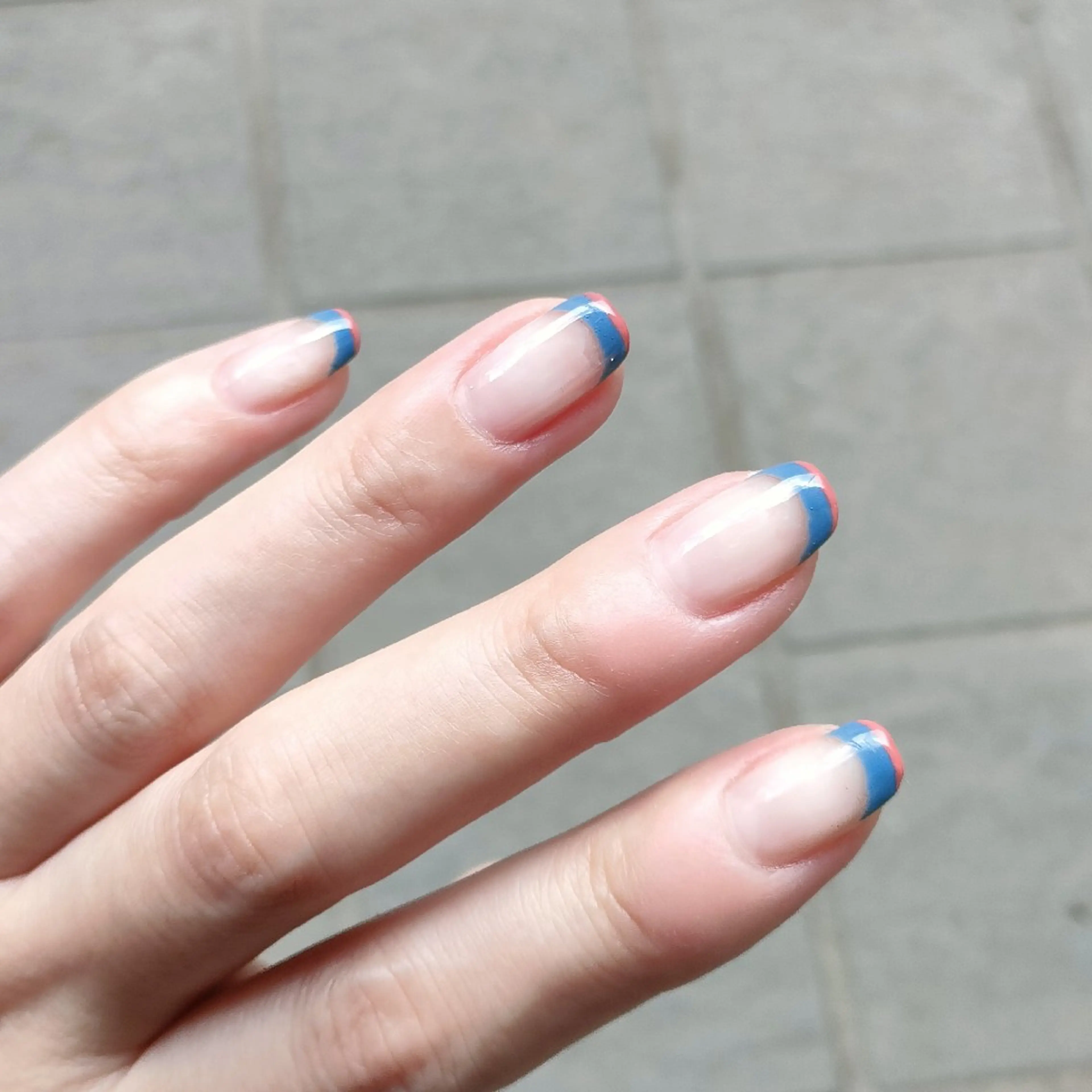 ネイル ダブルフレンチ フレンチネイル oir. nailsalonのネイルデザイン