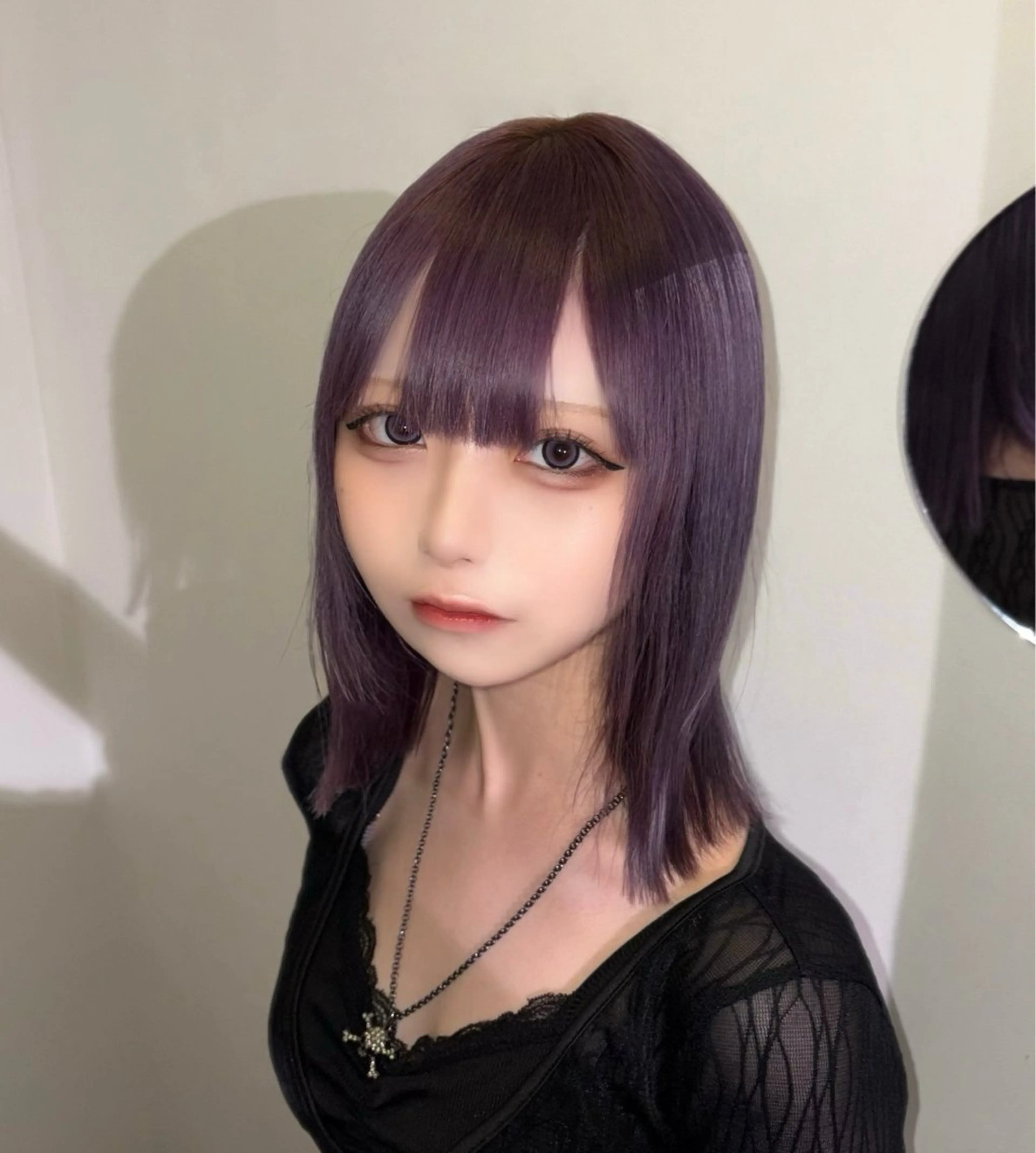 ミディアム パープルカラー カット ヘアカラー エクステ 渋谷/ハイトーン/ プルエクステ/大和のヘアスタイル