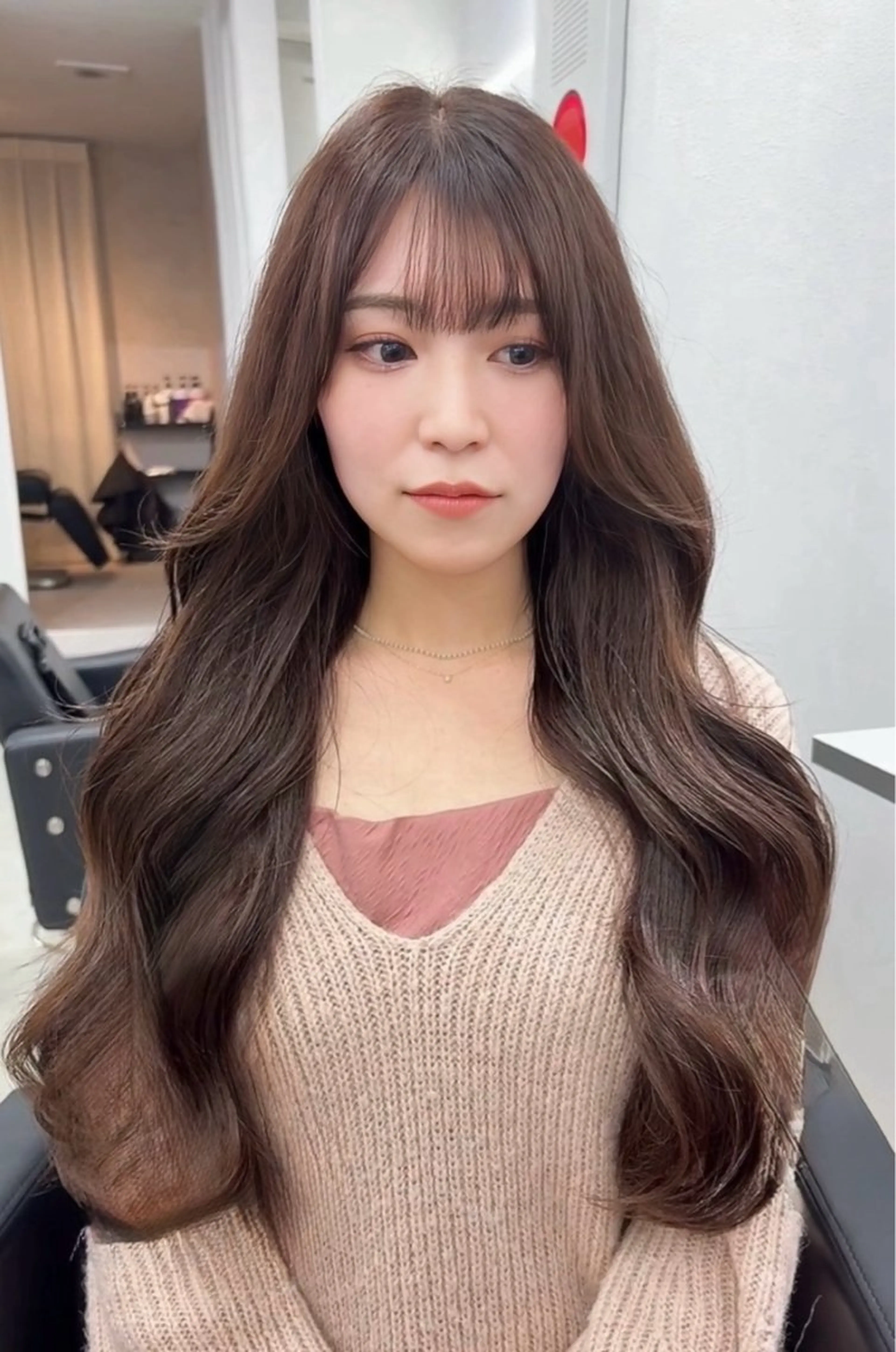 ロング カラー ブリーチ ヨシンモリ 韓国風ヘア レイヤーカット 縮毛矯正 カット トリートメント 髪質改善/レイヤー カット福澤　和嗣のヘアスタイル