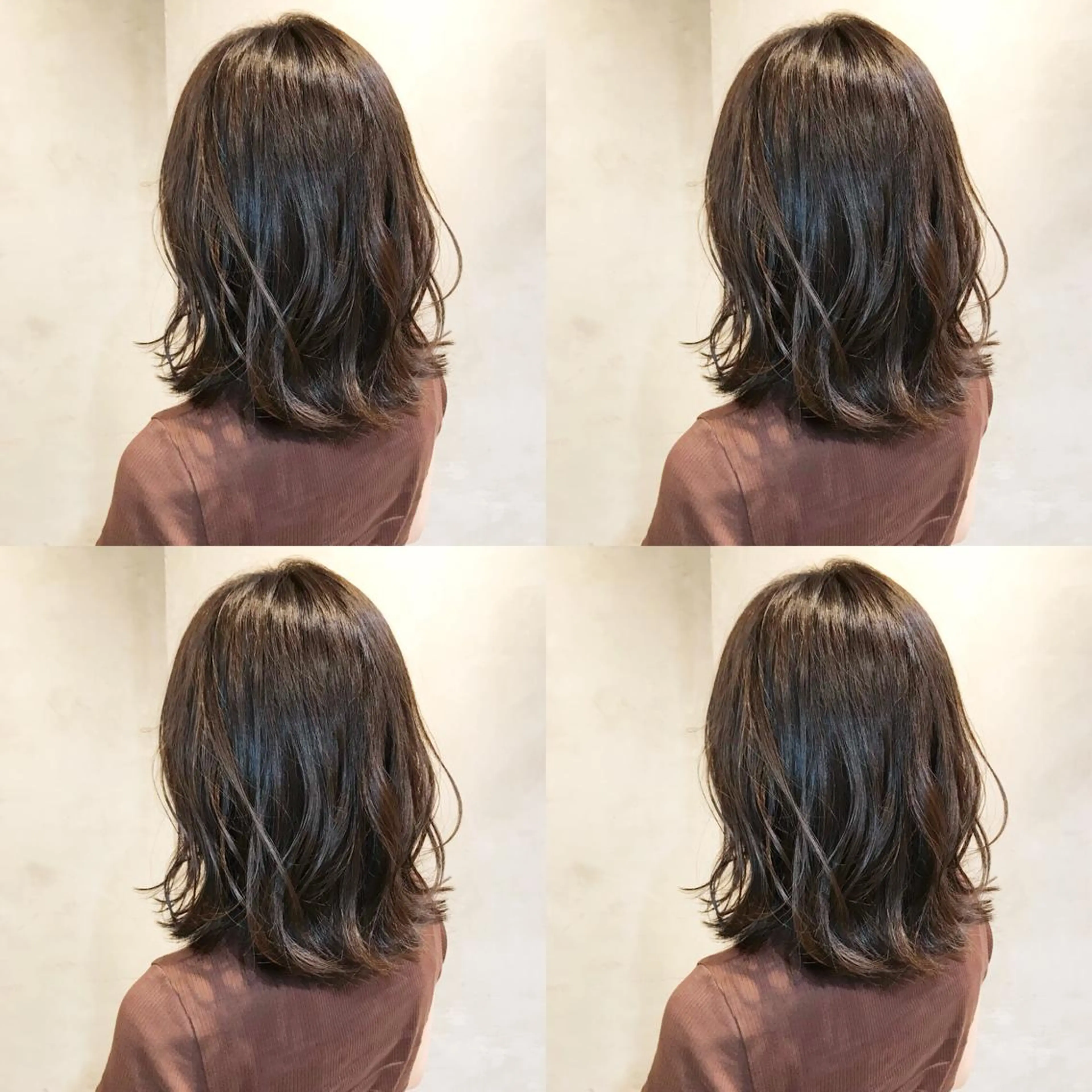 ミディアム カラー ヘアアレンジ ブラウンカラー マットブラウン ボブ 外ハネヘア カット ヘアカラー トリートメント ヘッドスパ 小林 佳祐のヘアスタイル
