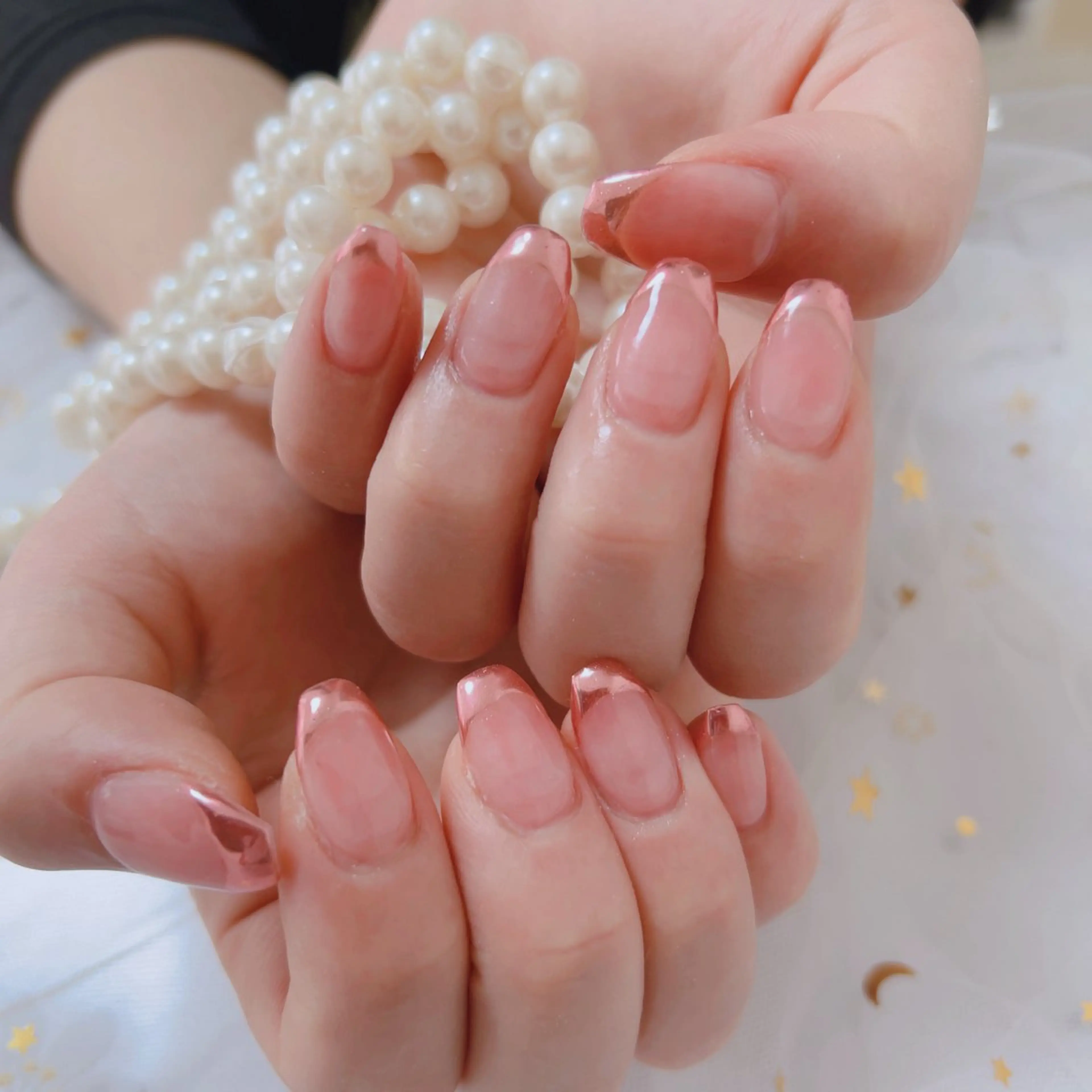 オフあり大人気🌟ガラスフレンチ/ミラーフレンチ/ミラーグラデーションの写真