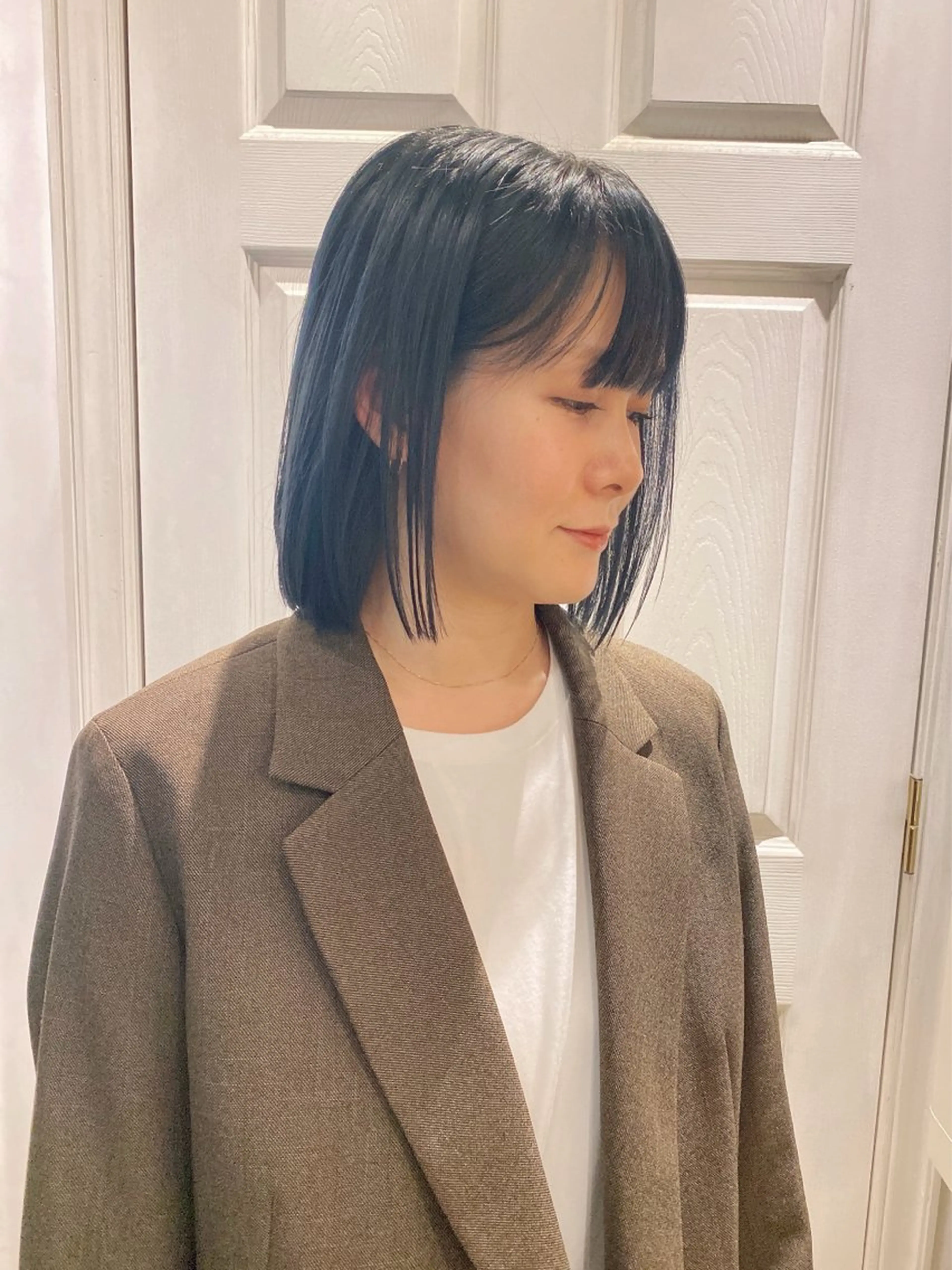 ミディアム 縮毛矯正 千 田のヘアスタイル