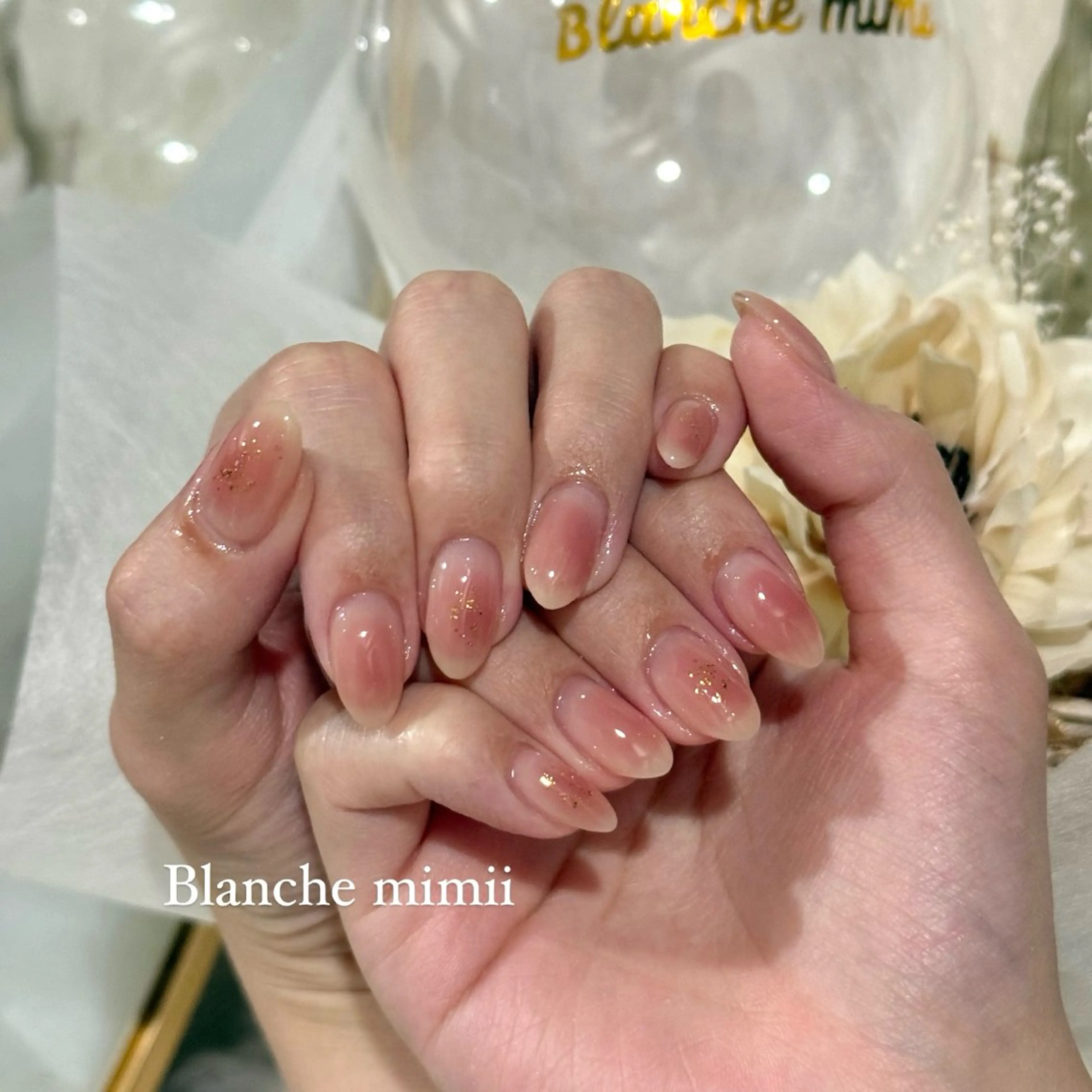 ネイル チークネイル オフィスネイル シンプルネイル ワンホンネイル ハンドネイル Blanche Ayaのネイルデザイン