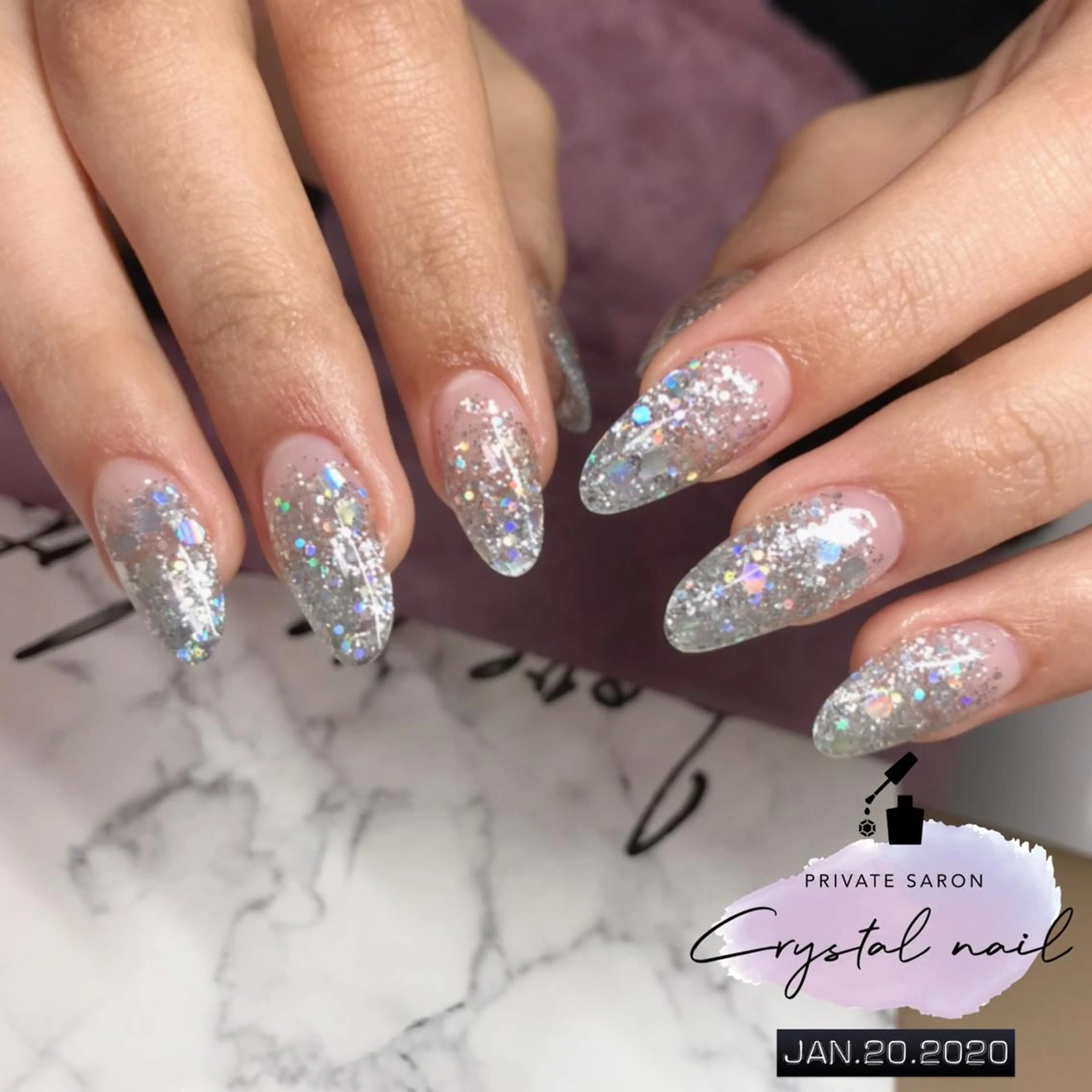 ネイル ラメ(グリッター) スカルプネイル SCENERY NAILのネイルデザイン