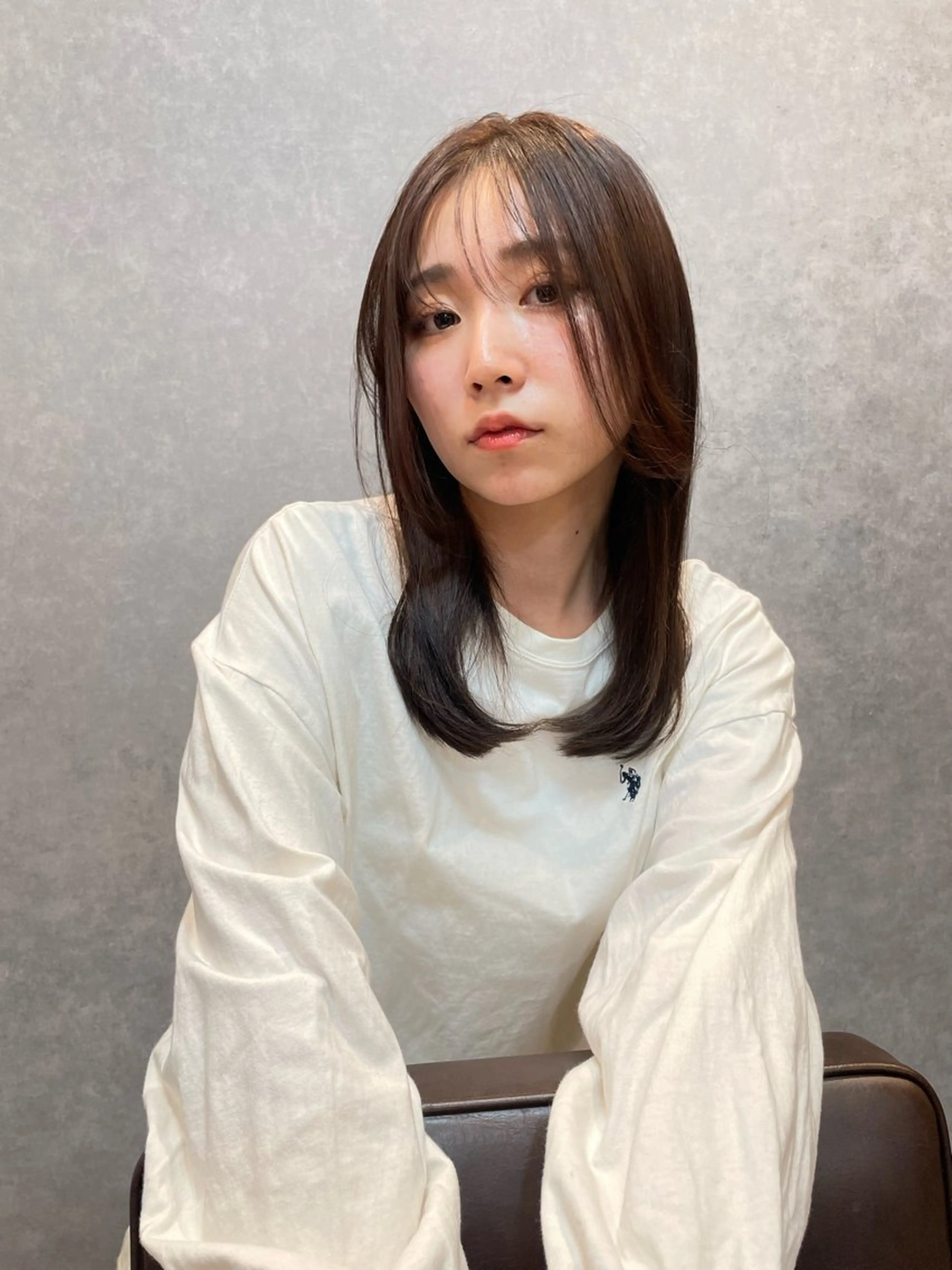 セミロング カラー ブラウンカラー 髪質改善 シースルーバング ツヤ美髪💐 髪質改善/高山愛来のヘアスタイル