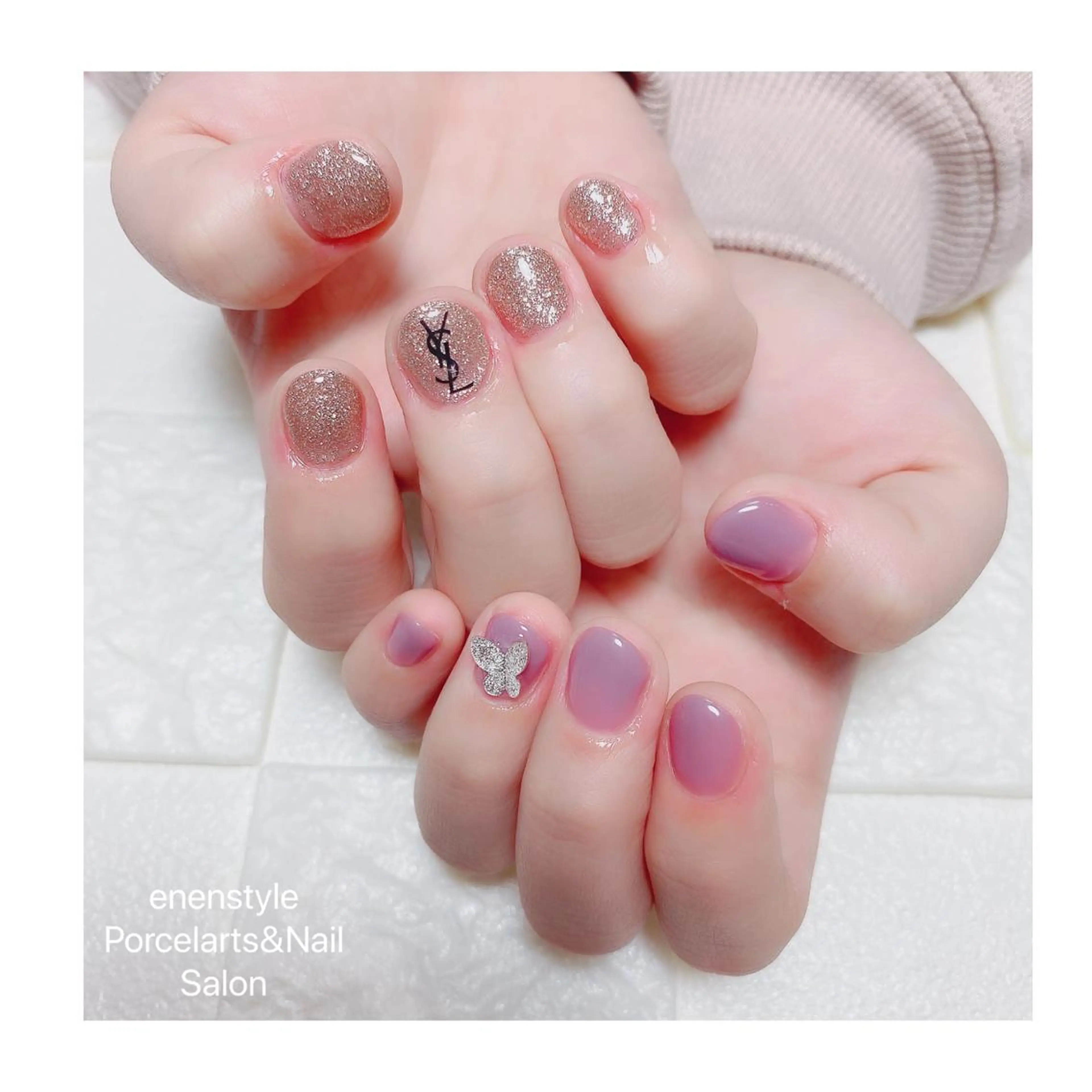 ショート ネイル ハンドネイル 👑enen style👑のネイルデザイン