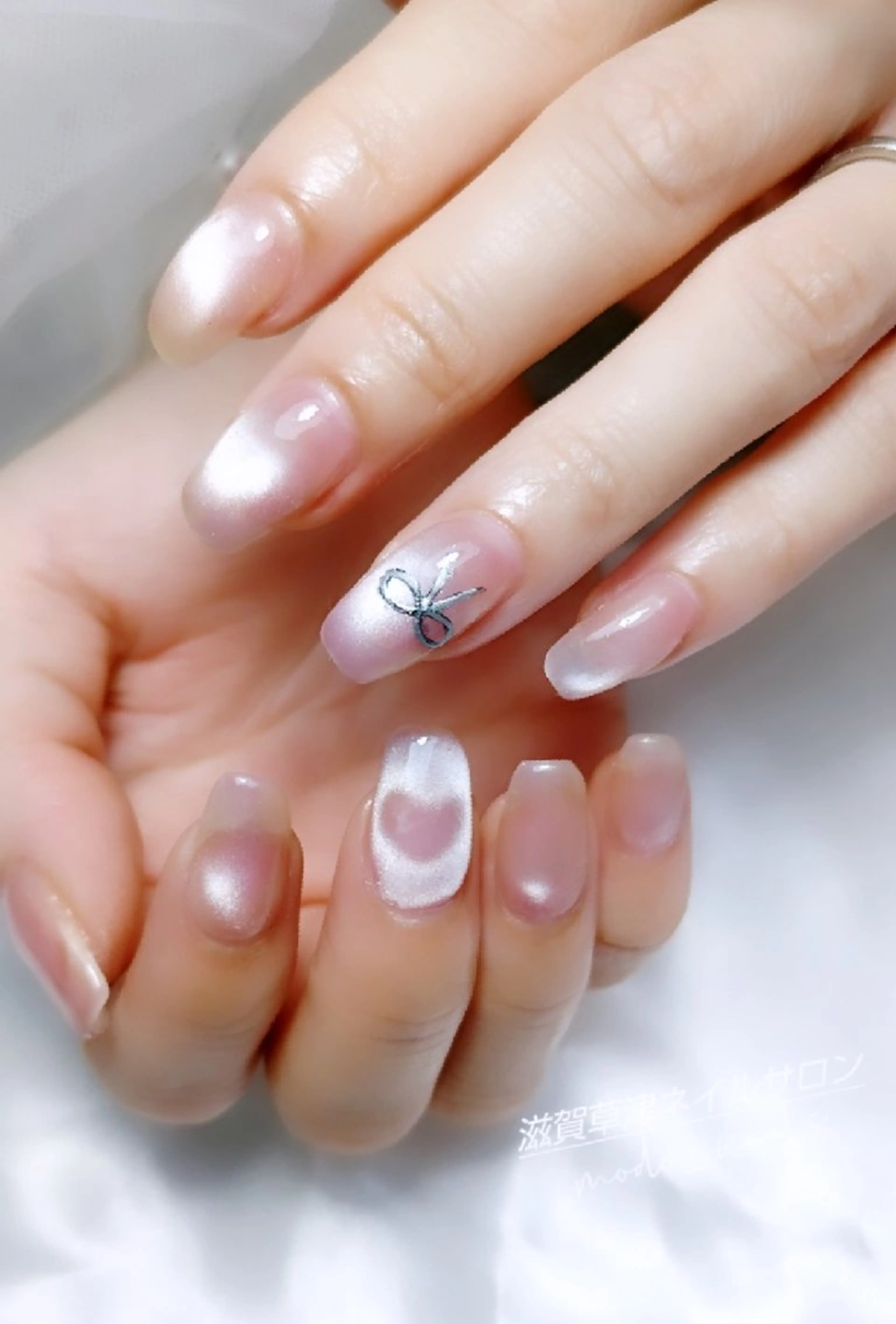 ネイル ハート 氷ネイル・うるうるネイル マグネットネイル 滋賀県草津市ネイル mode_nailsのネイルデザイン