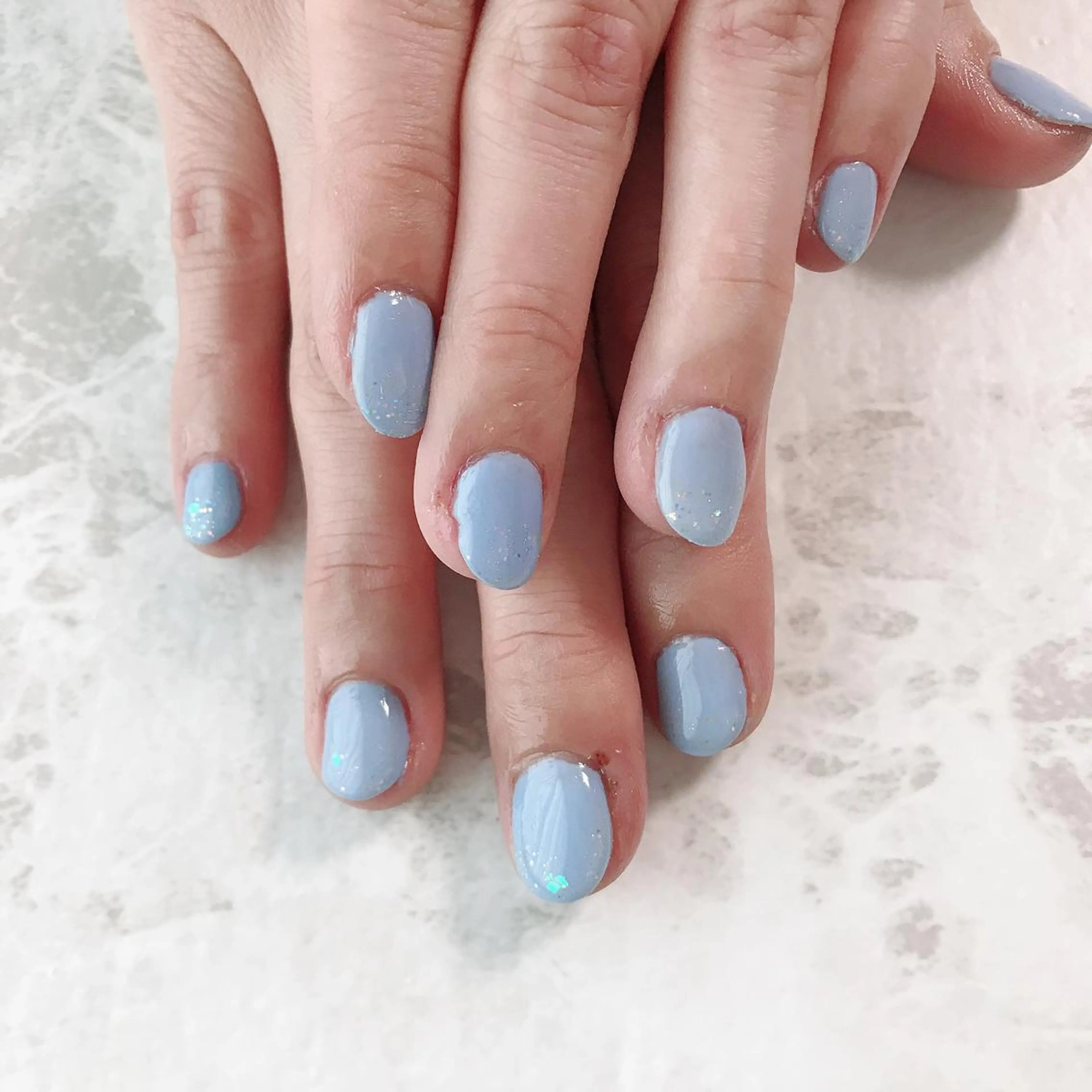 ネイル ブルー ラメ(グリッター) sereha nailのネイルデザイン