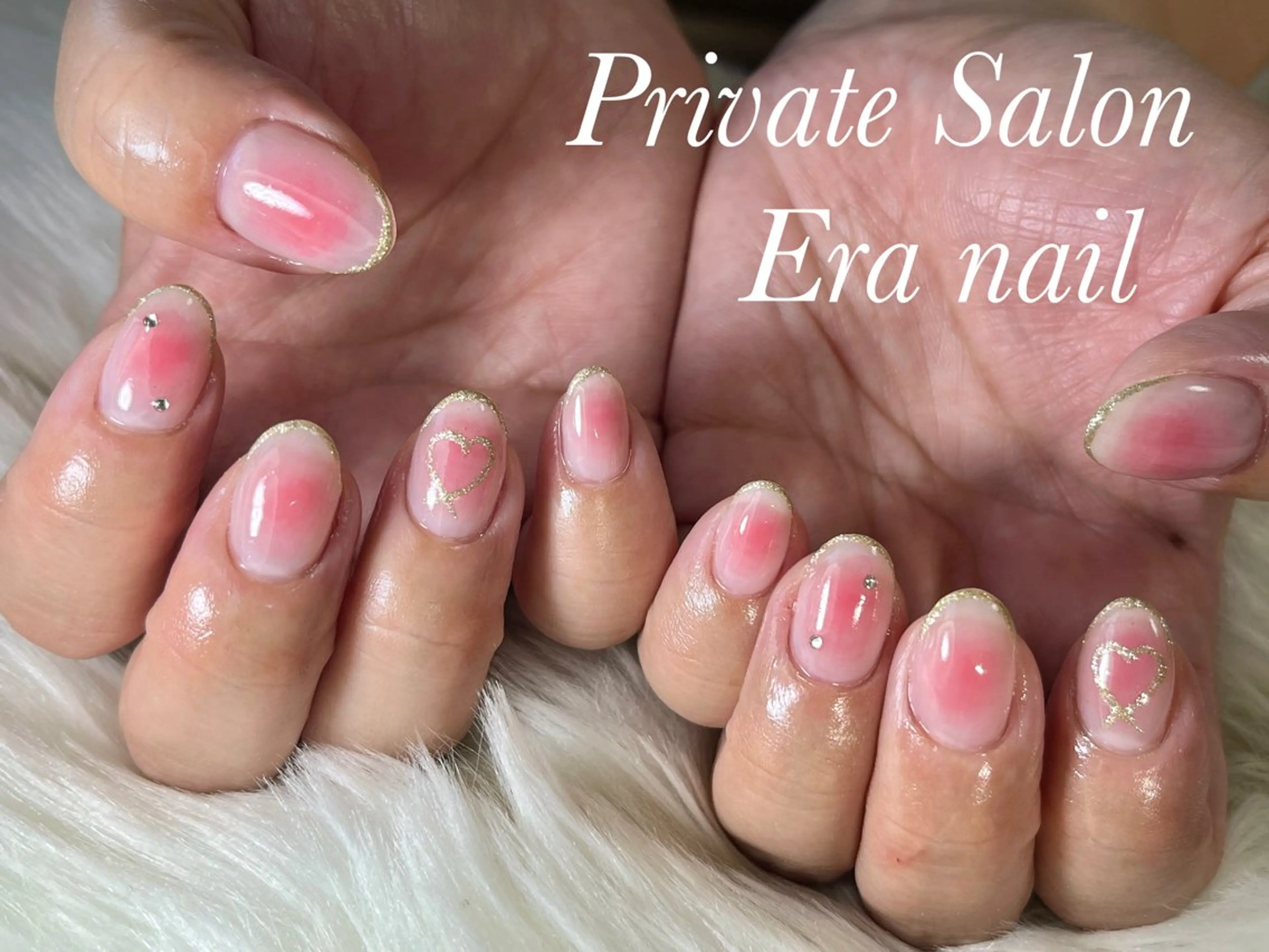 ネイル チークネイル フレンチネイル ラメ(グリッター) Era nailのネイルデザイン
