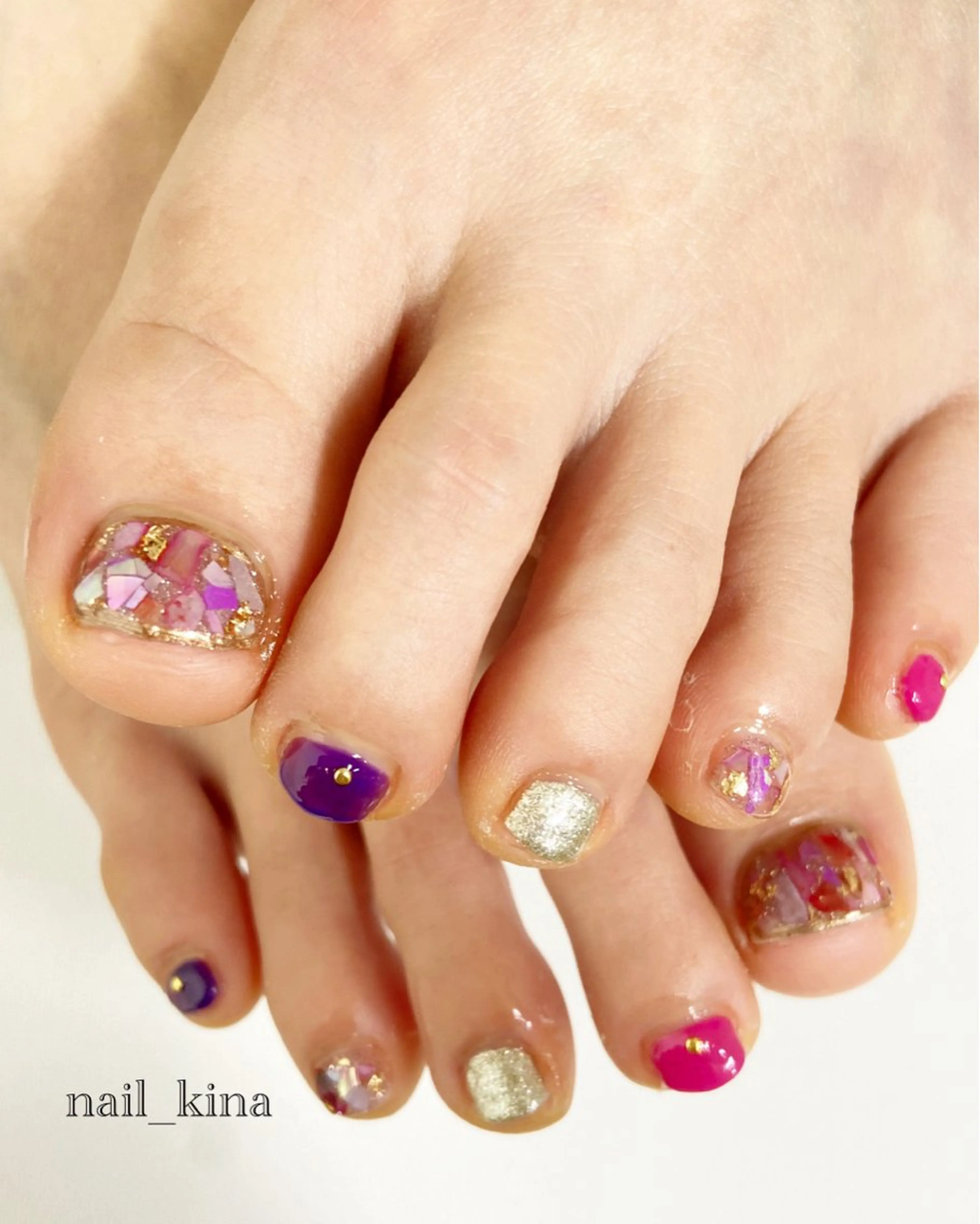 ネイル フットネイル 持ち込み 春ネイル nail_ kinaのネイルデザイン