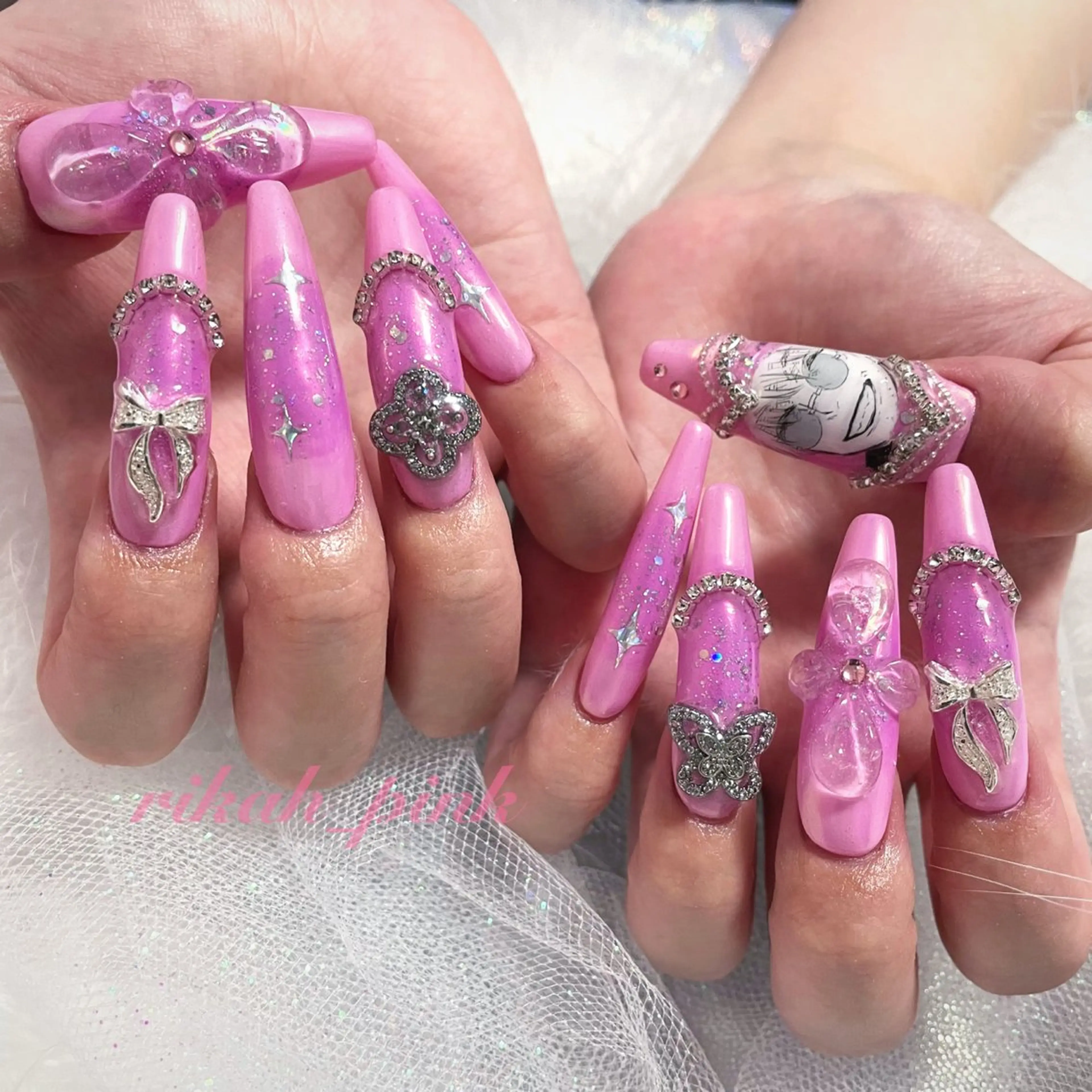 ネイル アートネイル スカルプネイル HIKA🦋 個性派スカルプネイルのネイルデザイン