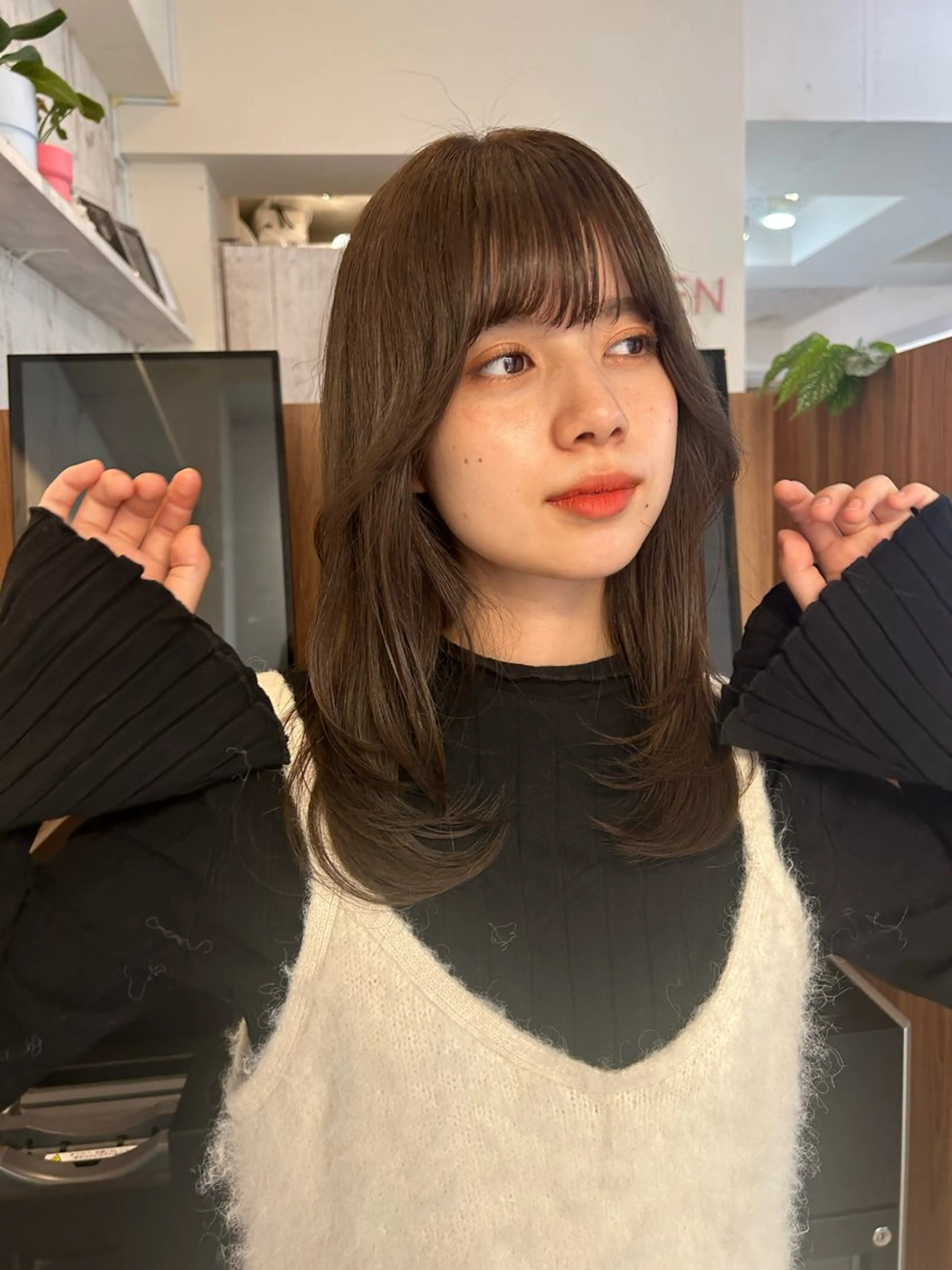 ロング カット ヘアカラー トリートメント ベージュ/透明感/ レイヤー/あやか💕のヘアスタイル