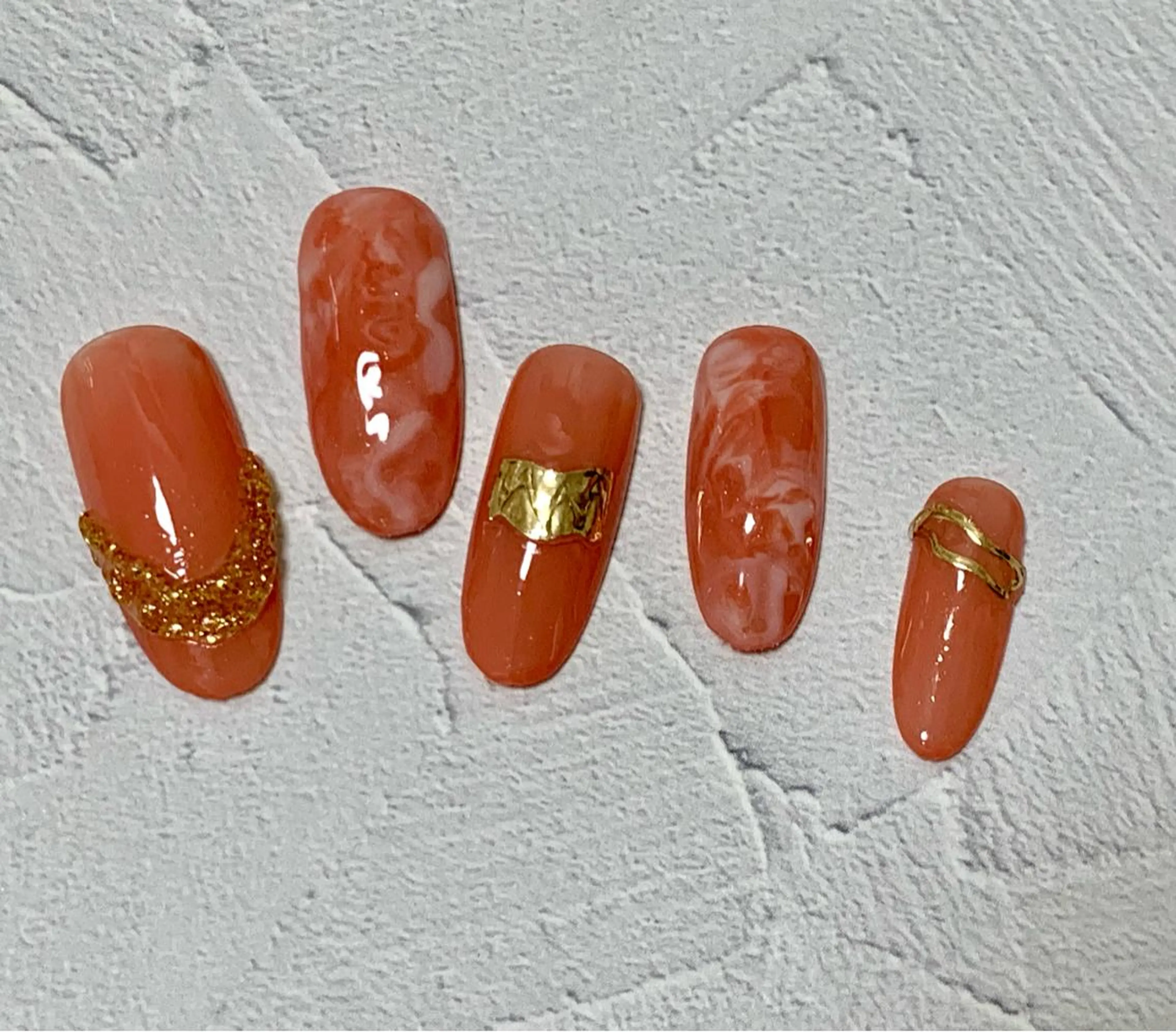 ネイル アートネイル ジェルネイル ゴールド 大理石ネイル(マーブル) ニュアンスネイル noheanail YONEDAのネイルデザイン