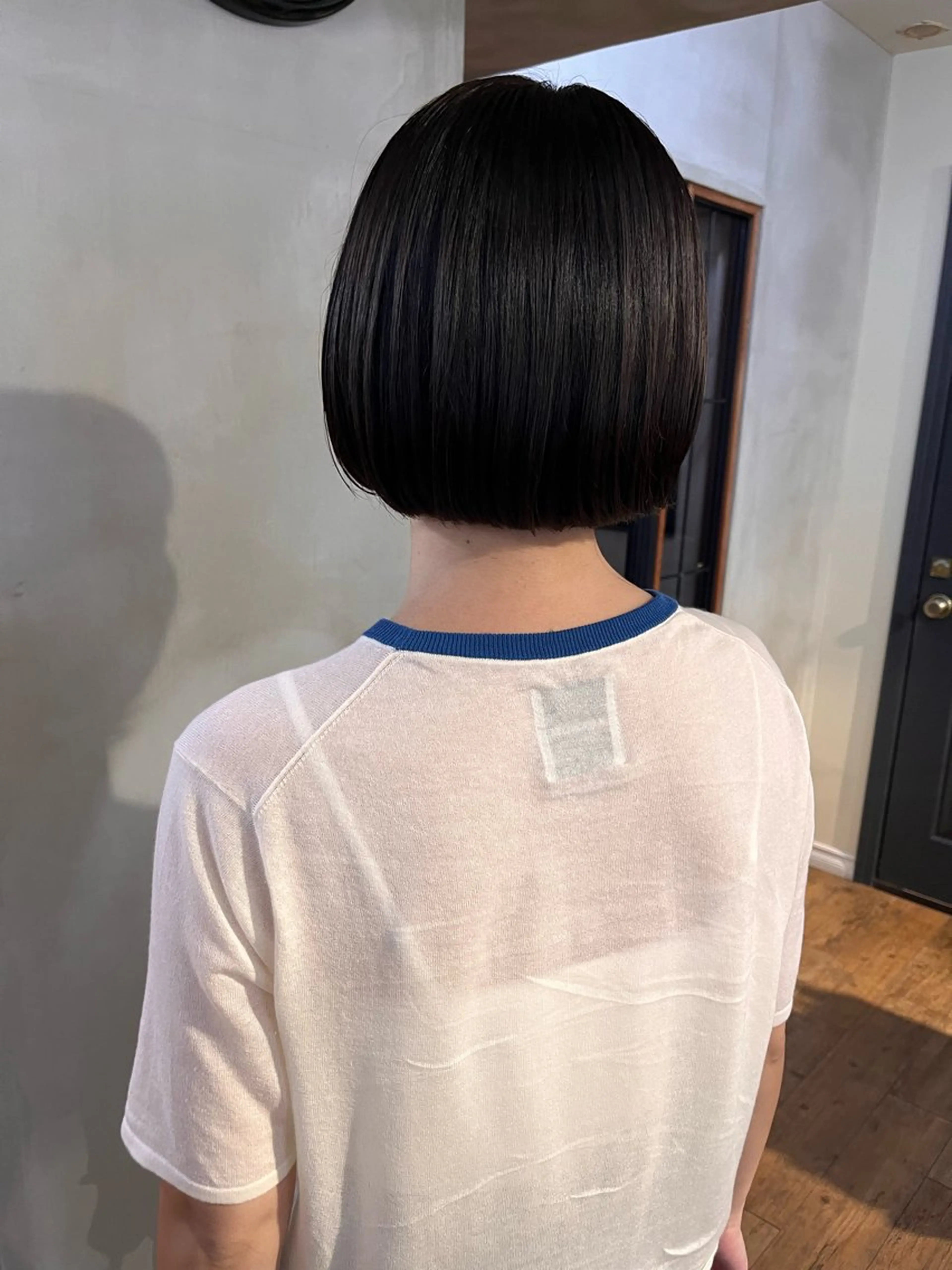 ショート カラー ボブ カット ヘアカラー ヘッドスパ 薬院:今泉/上川美幸 小顔ボブ/暗髪カラーのヘアスタイル