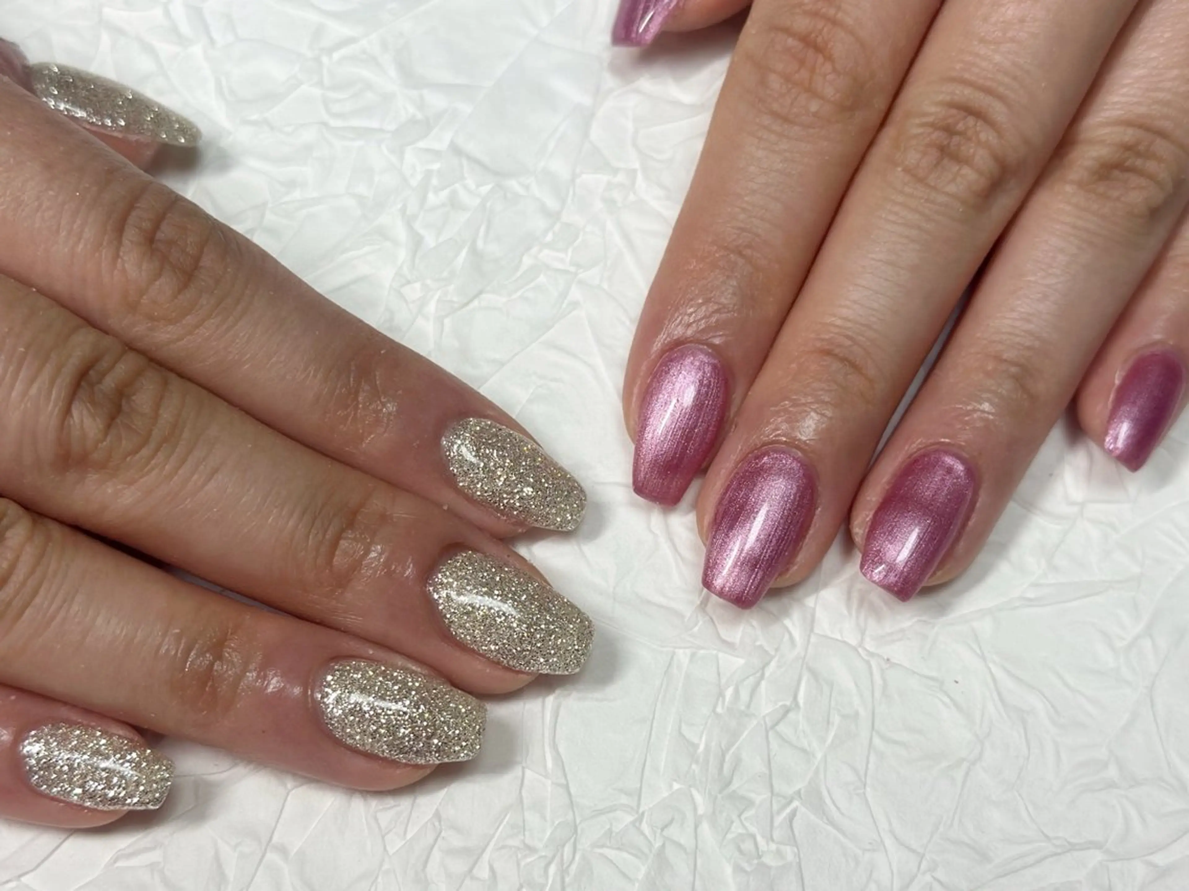 ネイル キラキラネイル ワンカラーネイル ピンク 冬ネイル nailist yuiのネイルデザイン