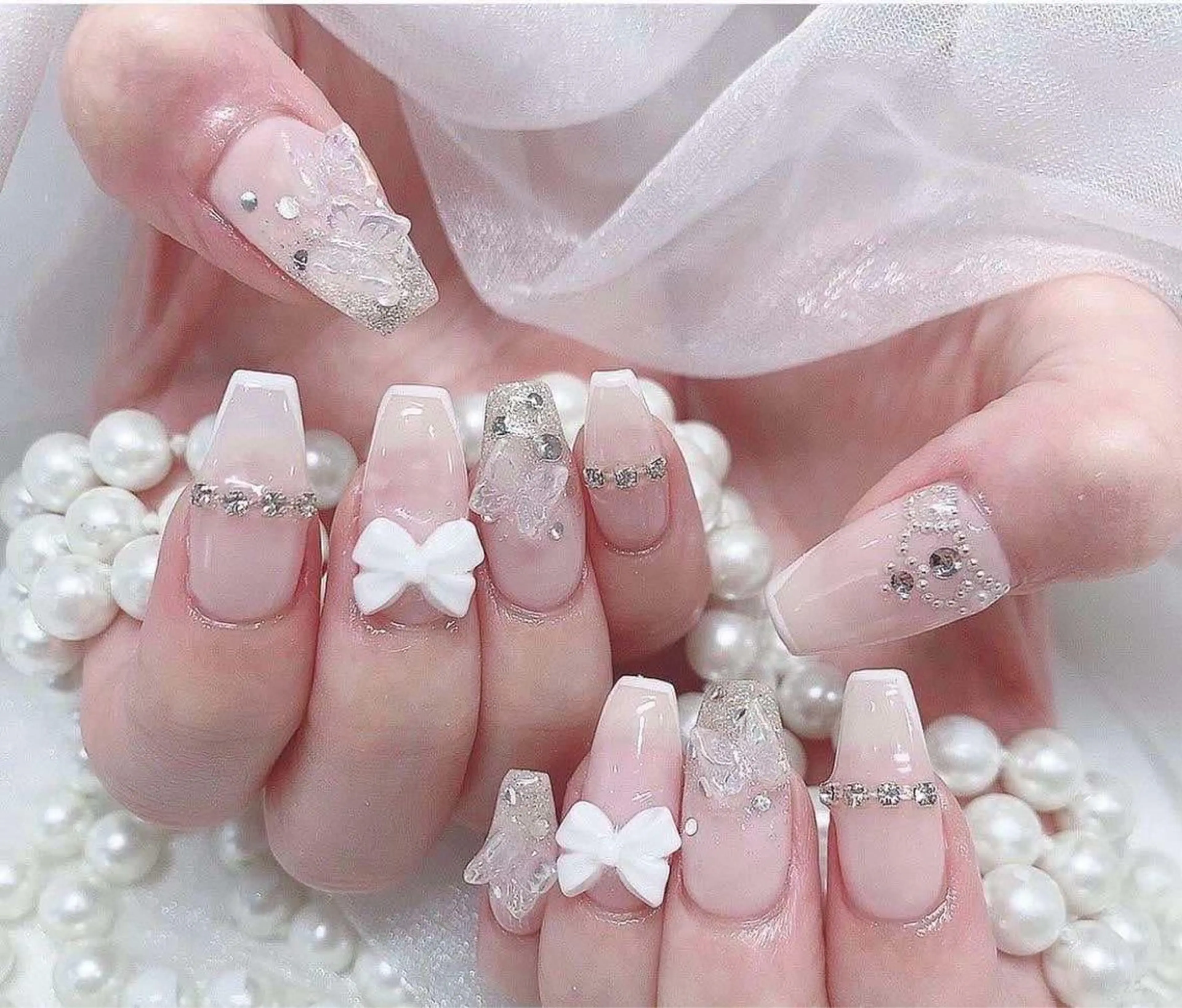 ネイル アートネイル 長さ出し ジェルネイル キラキラネイル マグネットネイル Lee Nails チップ長さだし専門店のネイルデザイン