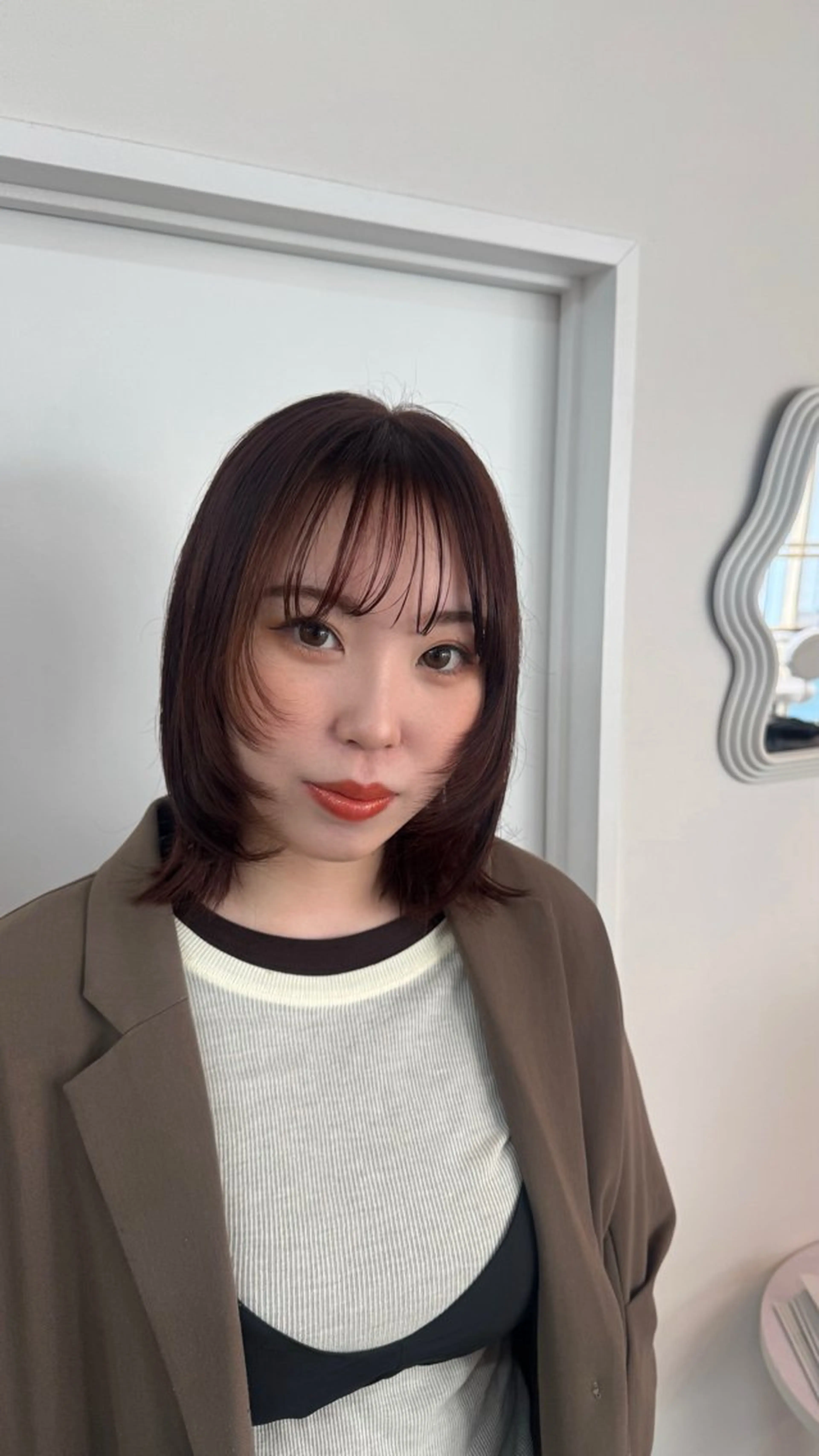 カラー カット ヘアカラー トリートメント yuzu /韓国ヘア / 透明感カラー🎀のヘアスタイル