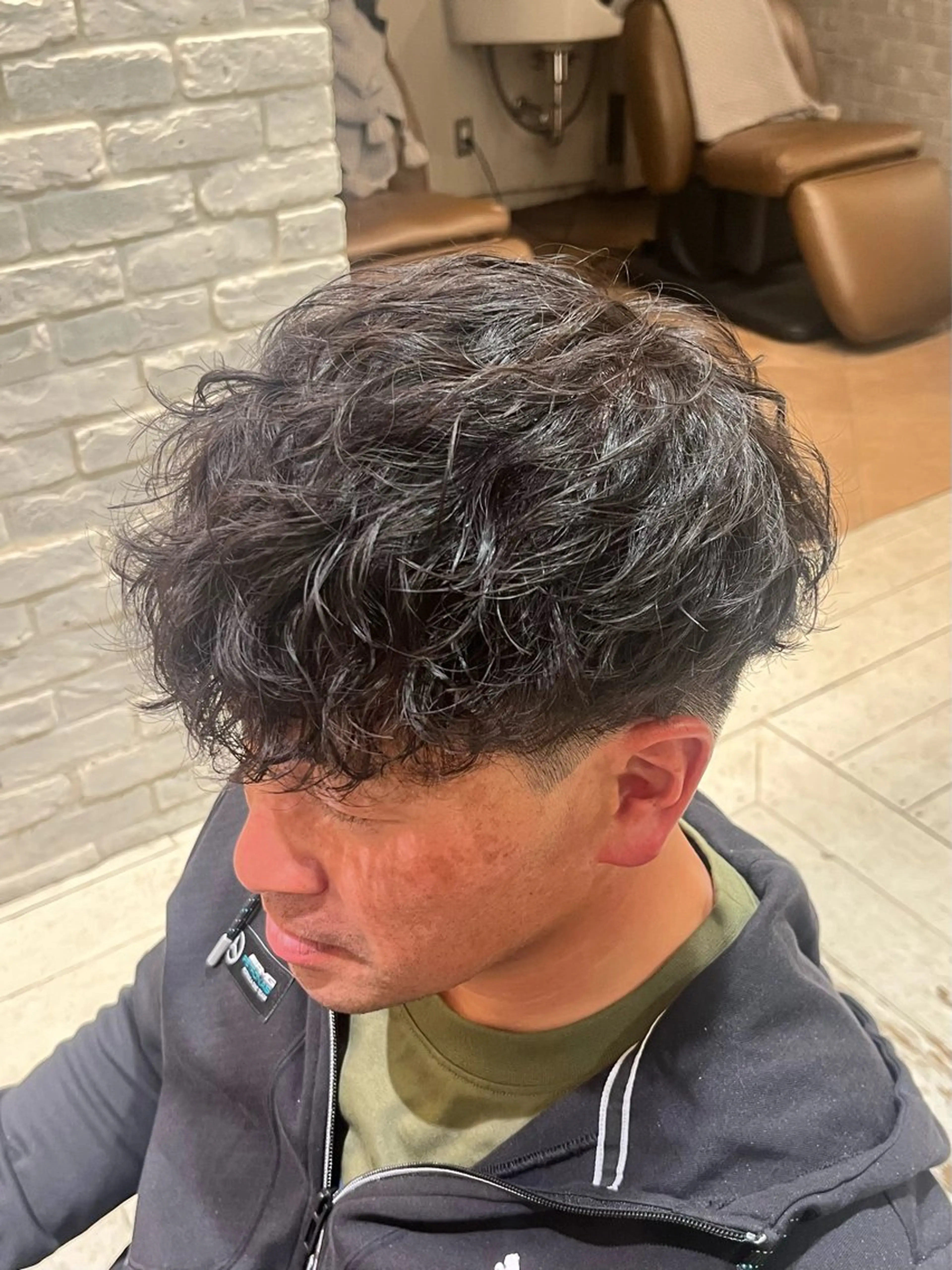 パーマ メンズ スペインカール カット パーマ メンズ特化 山崎  蓮のヘアスタイル