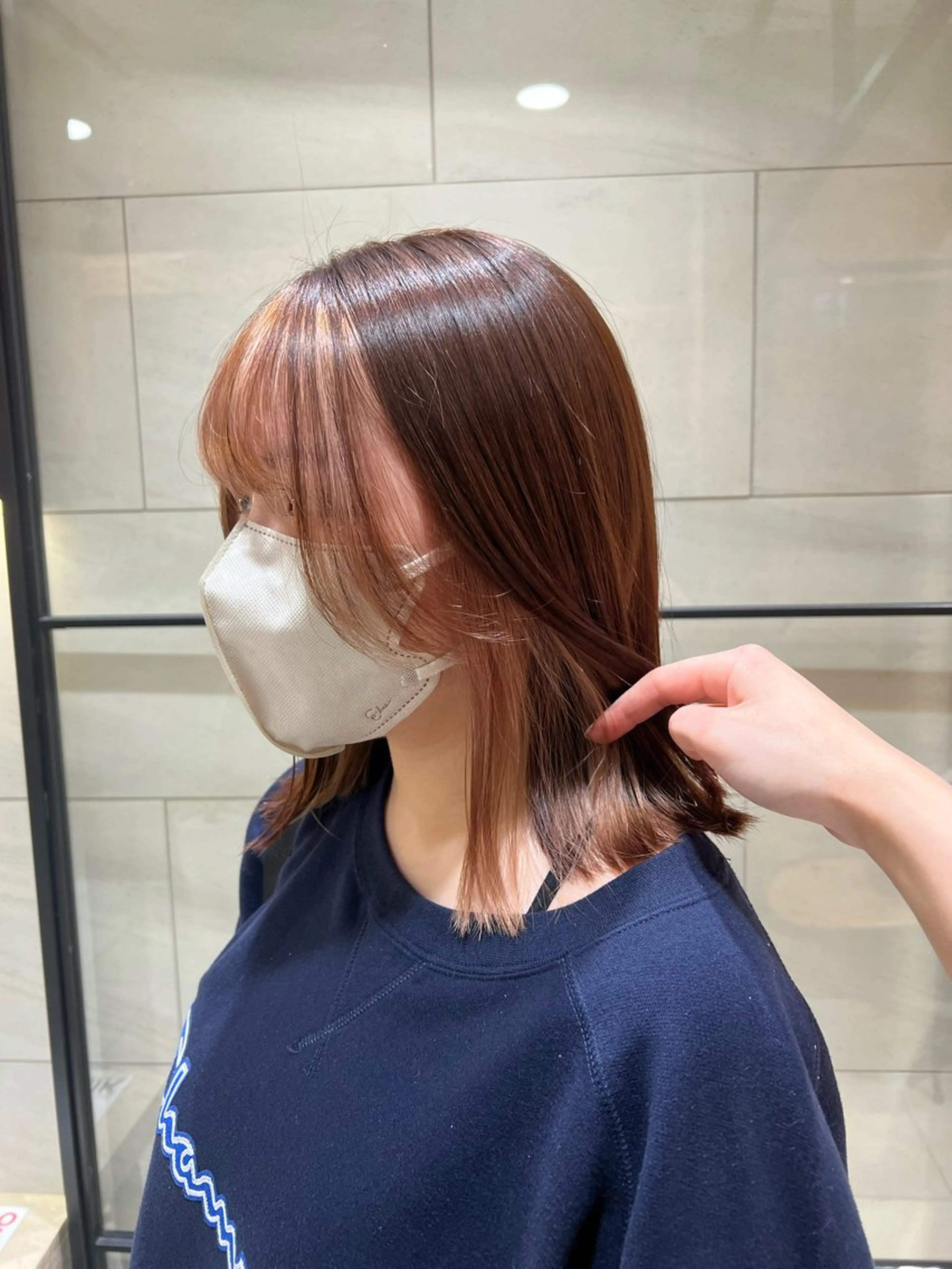 ミディアム カラー ミストバング フェイスフレーミング 顔周りカット 似合わせカラー/ヘア セット💐本多恵美のヘアスタイル