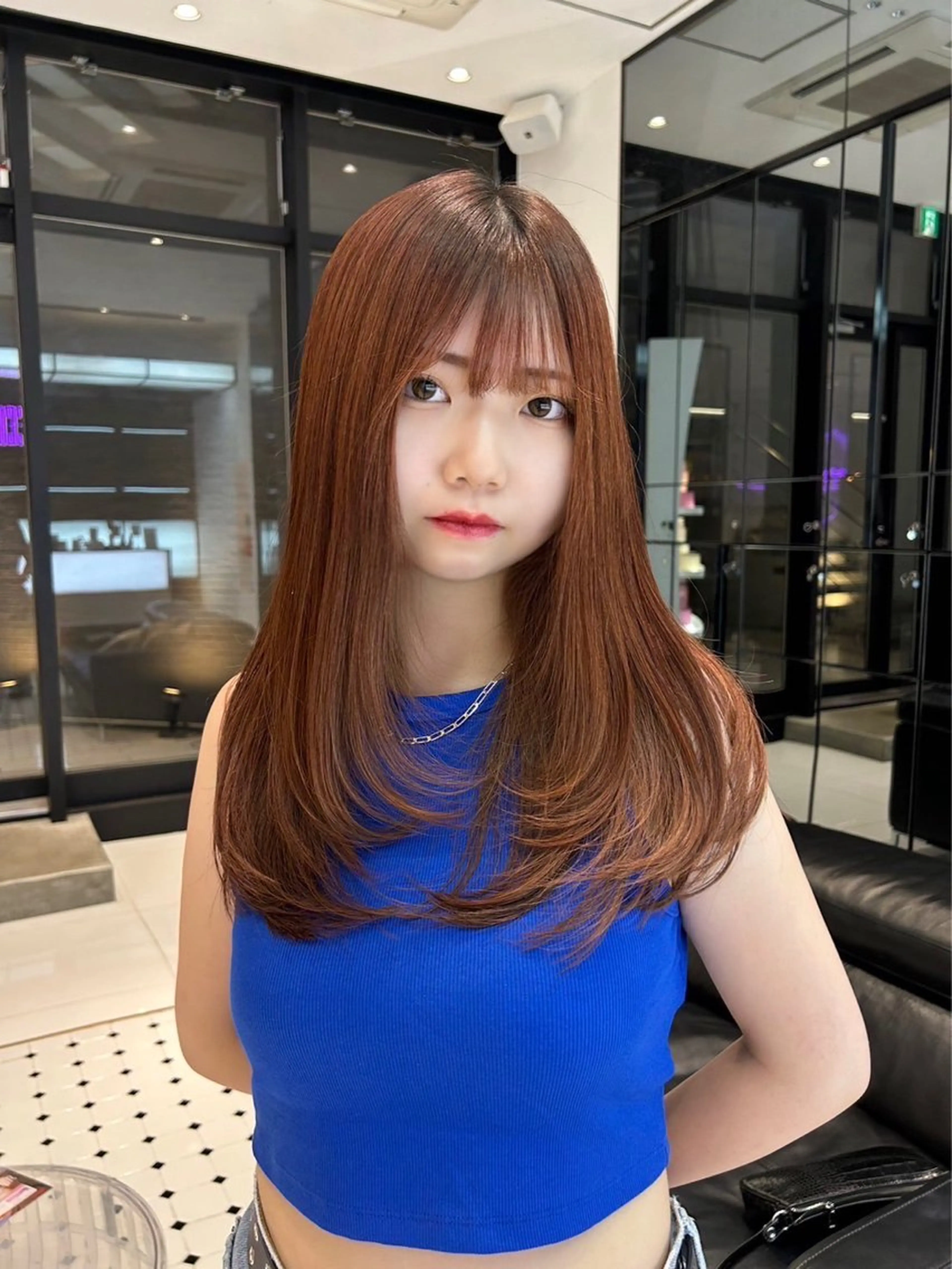 ロング 顔周りカット レイヤーカット 吉祥寺Yuuka韓国 ヘア メンズカットのヘアスタイル