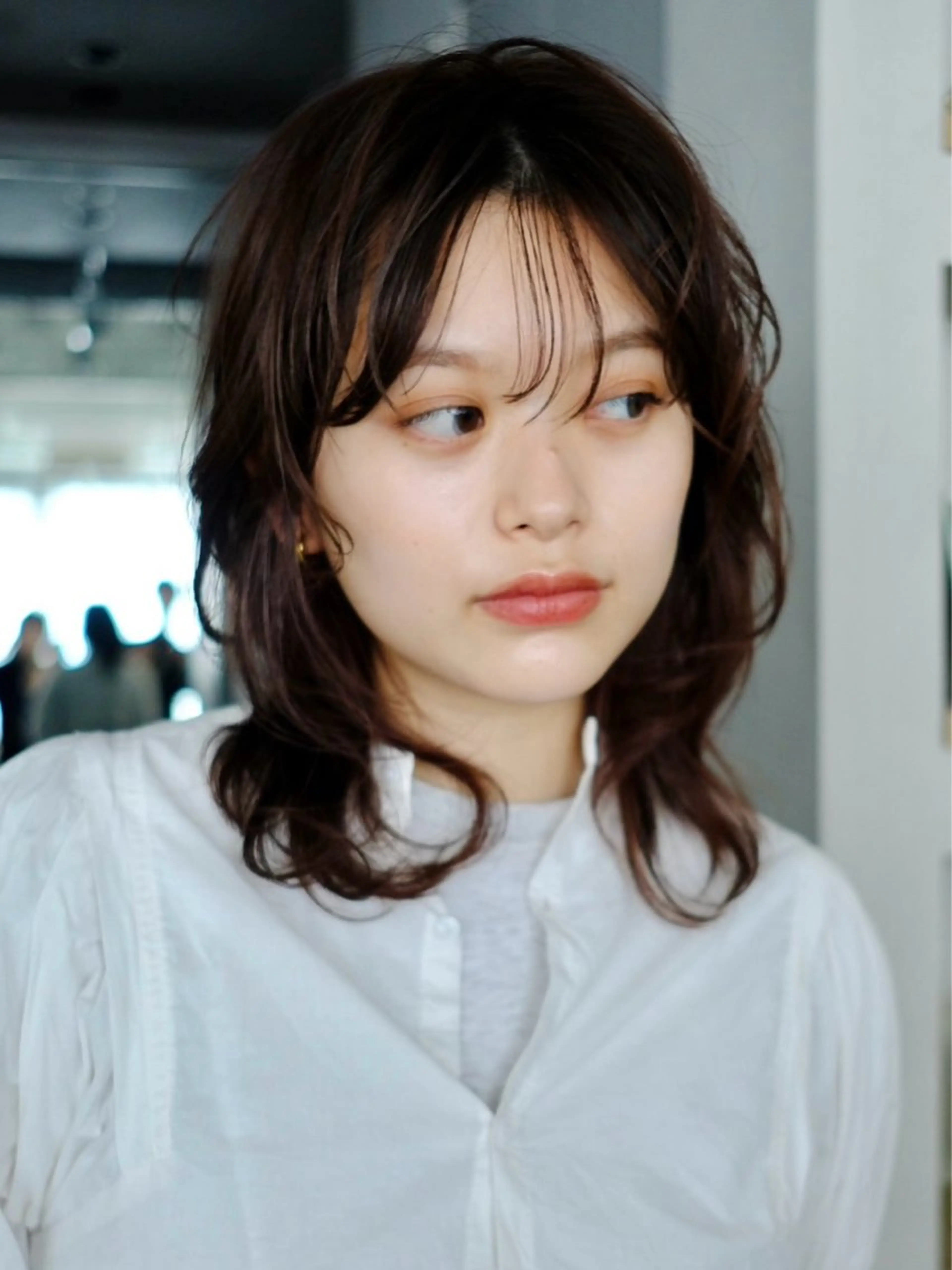 ミディアム カット パーマ 透明感カラー/似合わ せカット/大島実加永のヘアスタイル