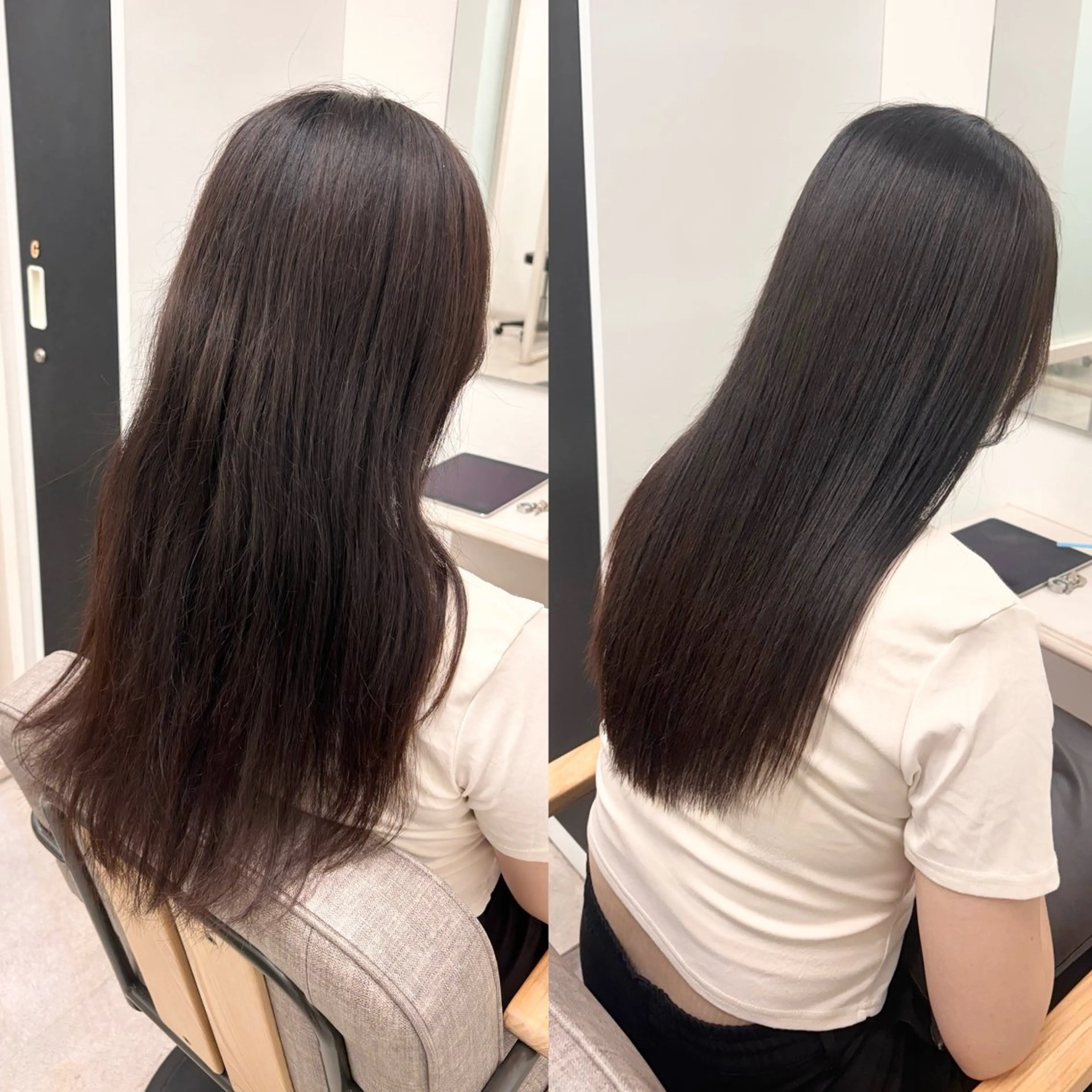 ロング 酸性ストレート 縮毛矯正 ヘアアレンジ🪽🎀 艶カラー/天王寺のヘアスタイル