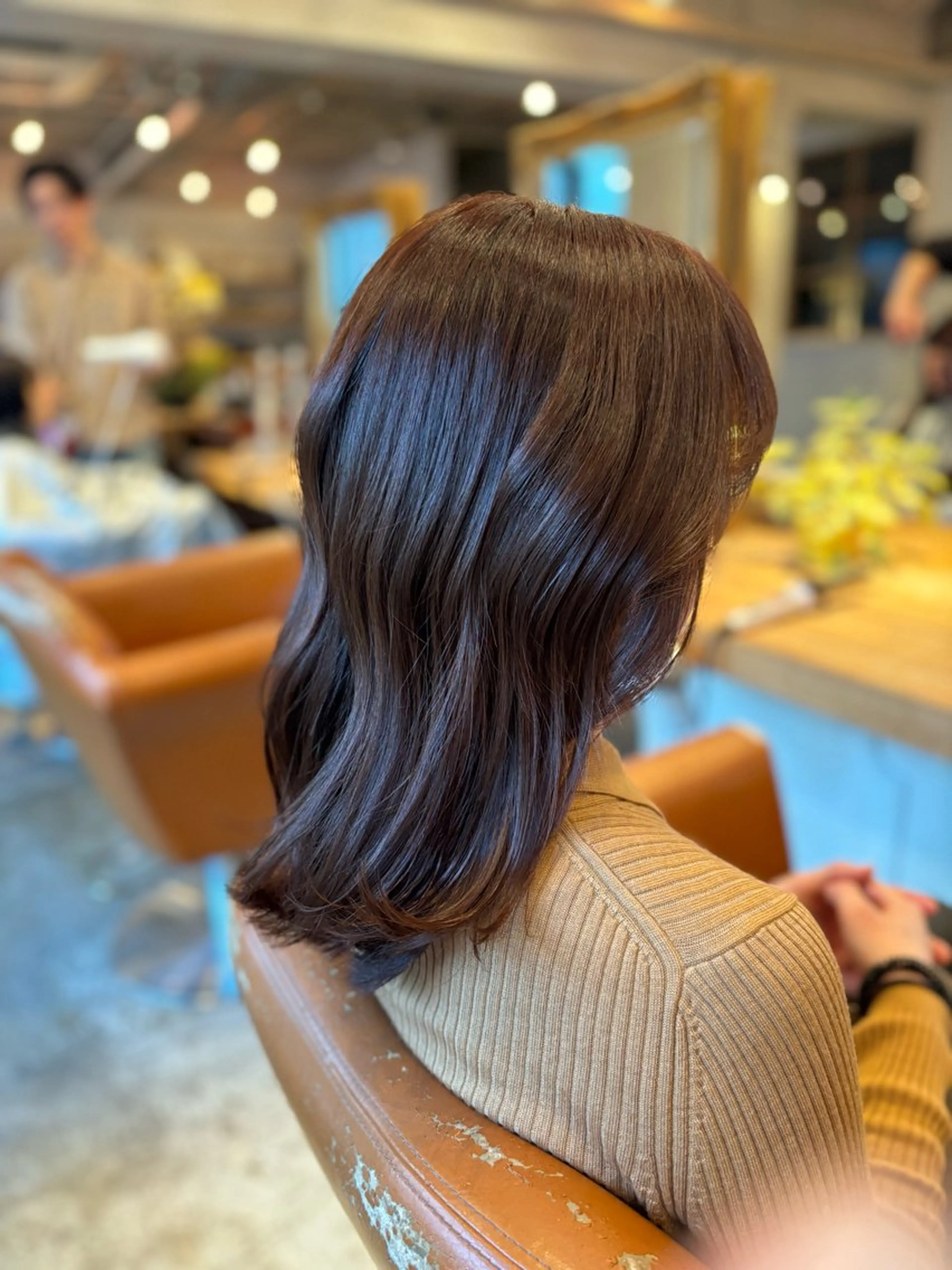 セミロング カラー 髪質改善カラー ブラウン🤎YUMEのヘアスタイル