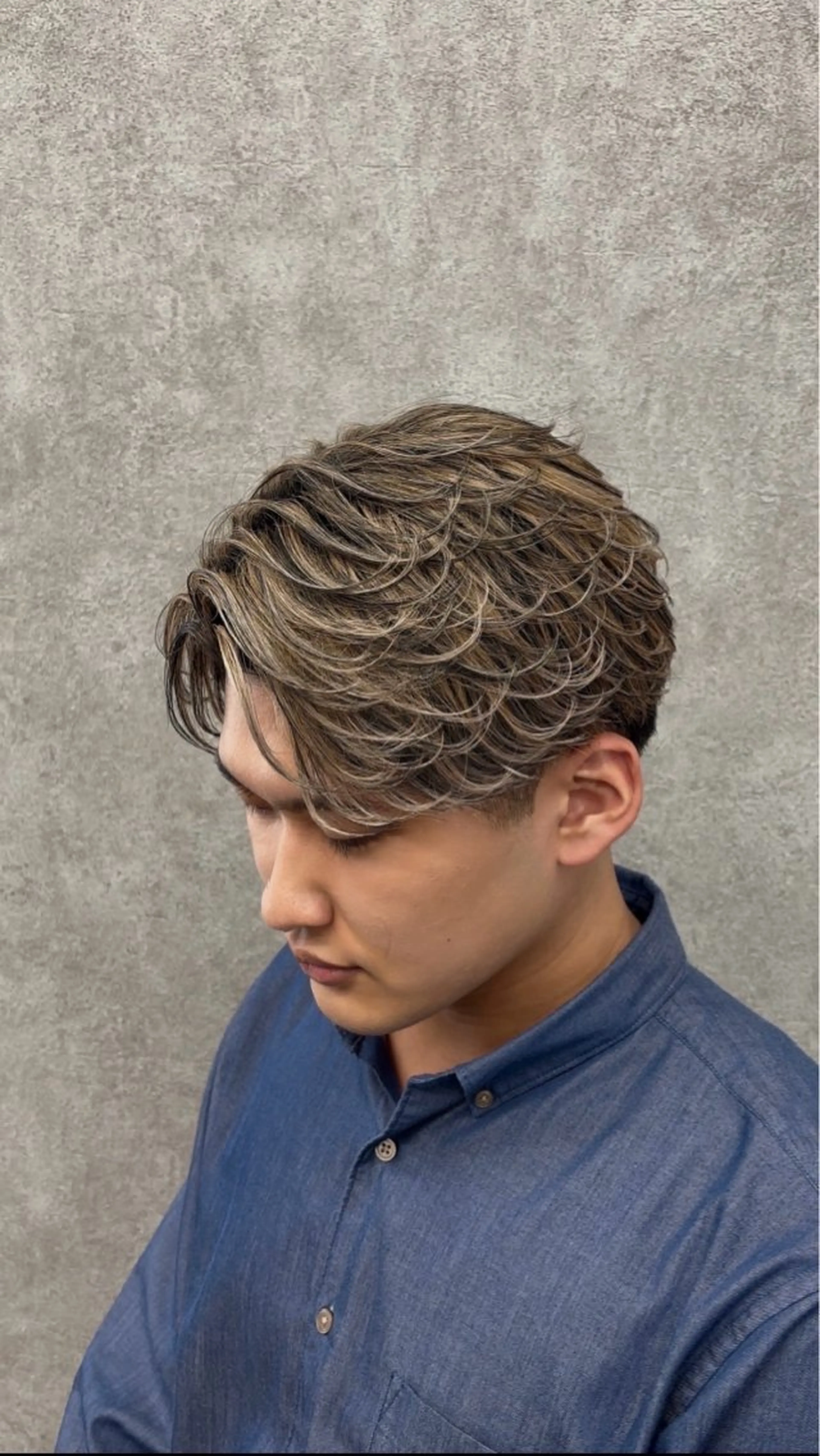 メンズカット+ハイライトの写真