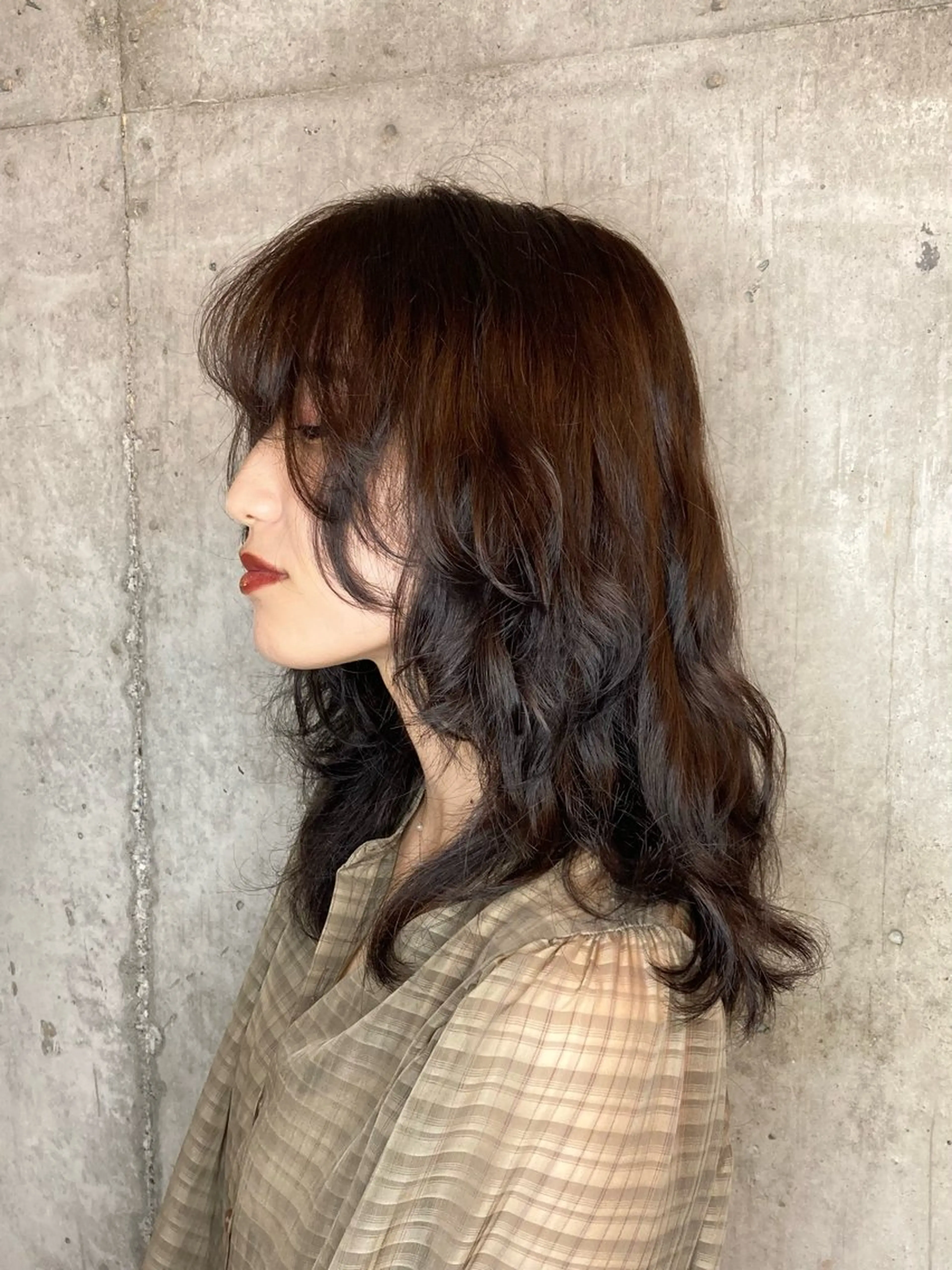 ミディアム カラー カット ヘアカラー 横浜美容室／暖色系 michika🌹のヘアスタイル