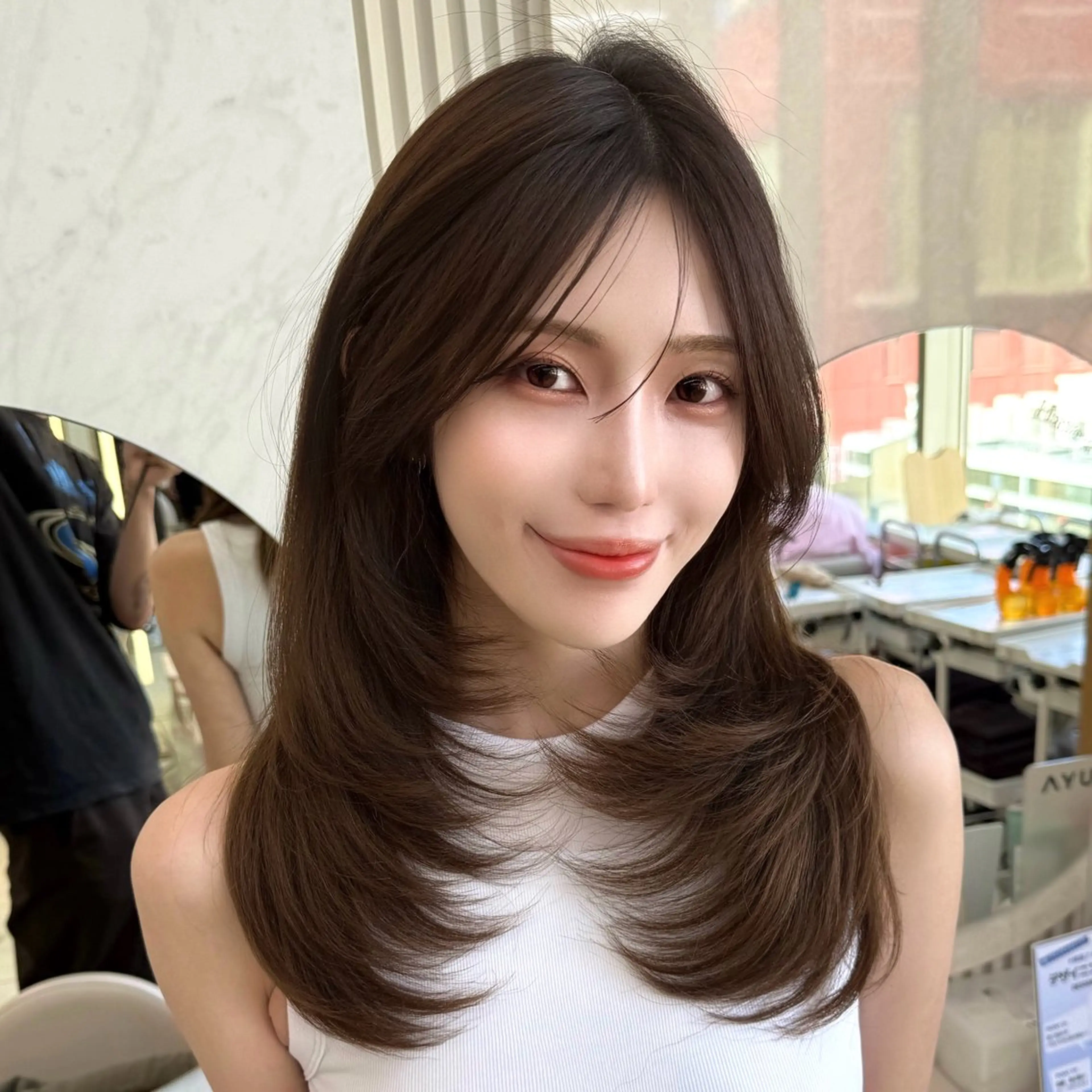 セミロング カラー カット トリートメント 似合わせレイヤー/ 透明感カラーのヘアスタイル