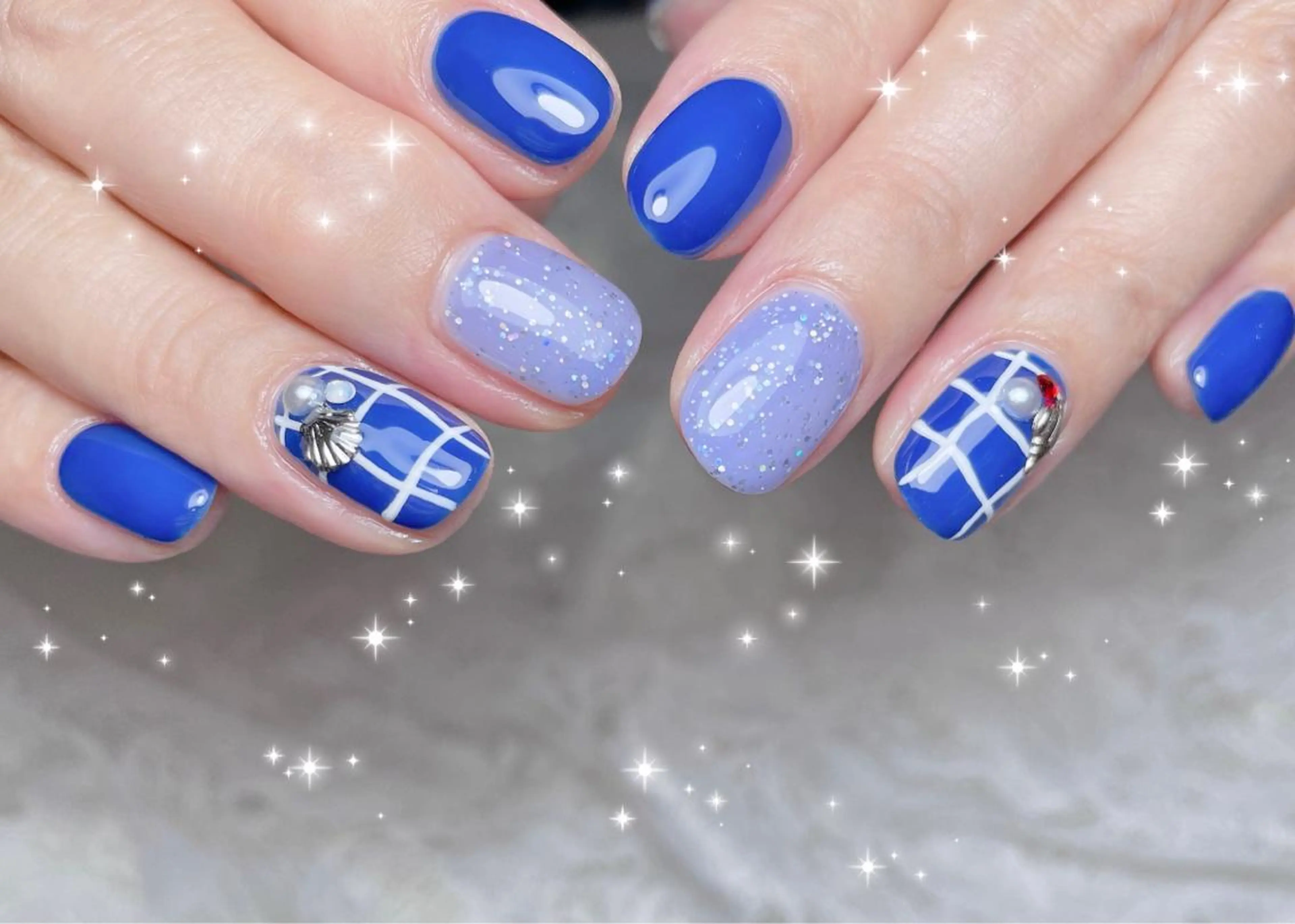 ネイル アートネイル 夏ネイル ハンドネイル FLARE NAIL フレアネイルのネイルデザイン