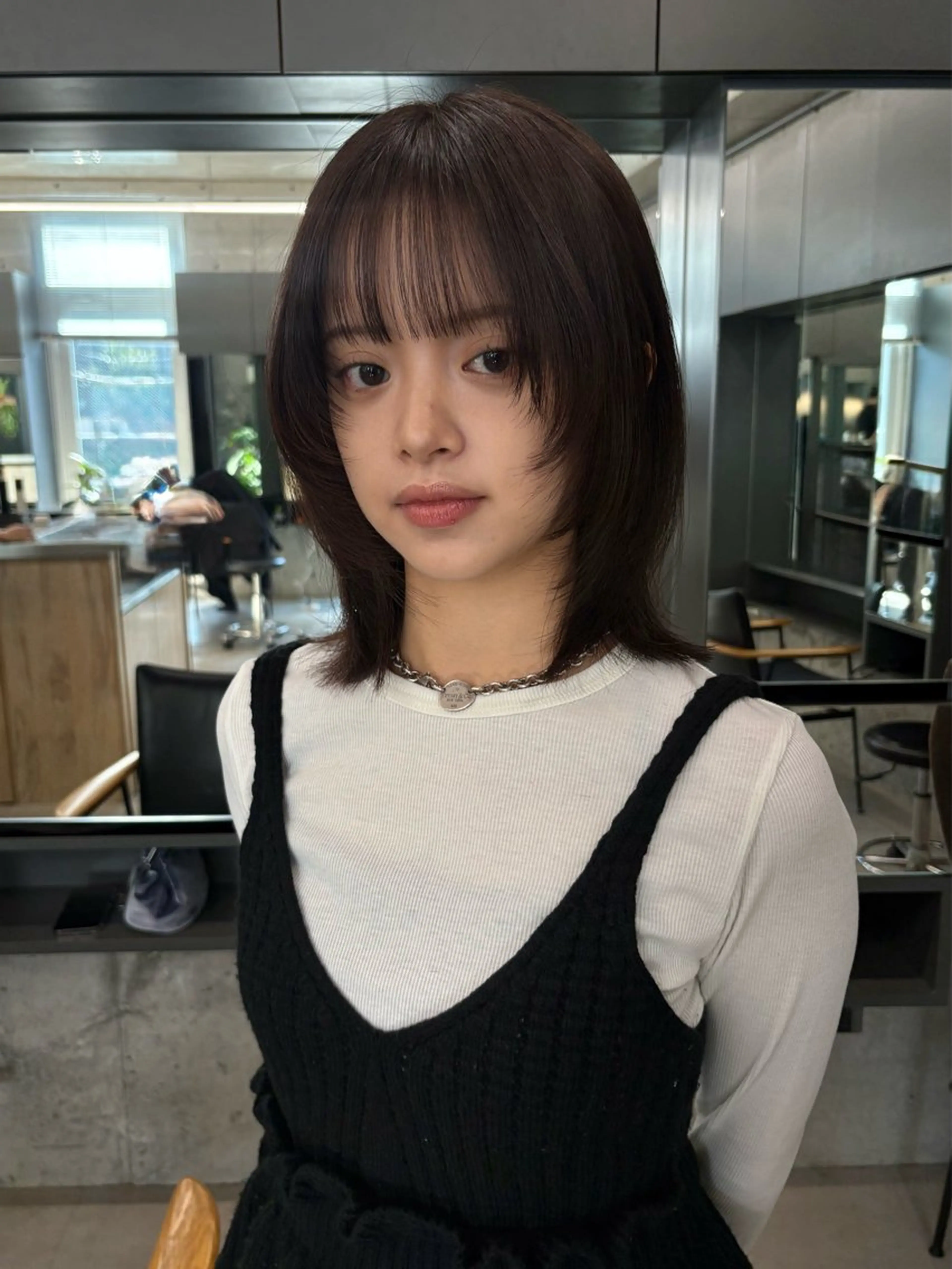 ミディアム カラー カット ヘアカラー トリートメント レイヤー/柔色 カラー/SAkiのヘアスタイル