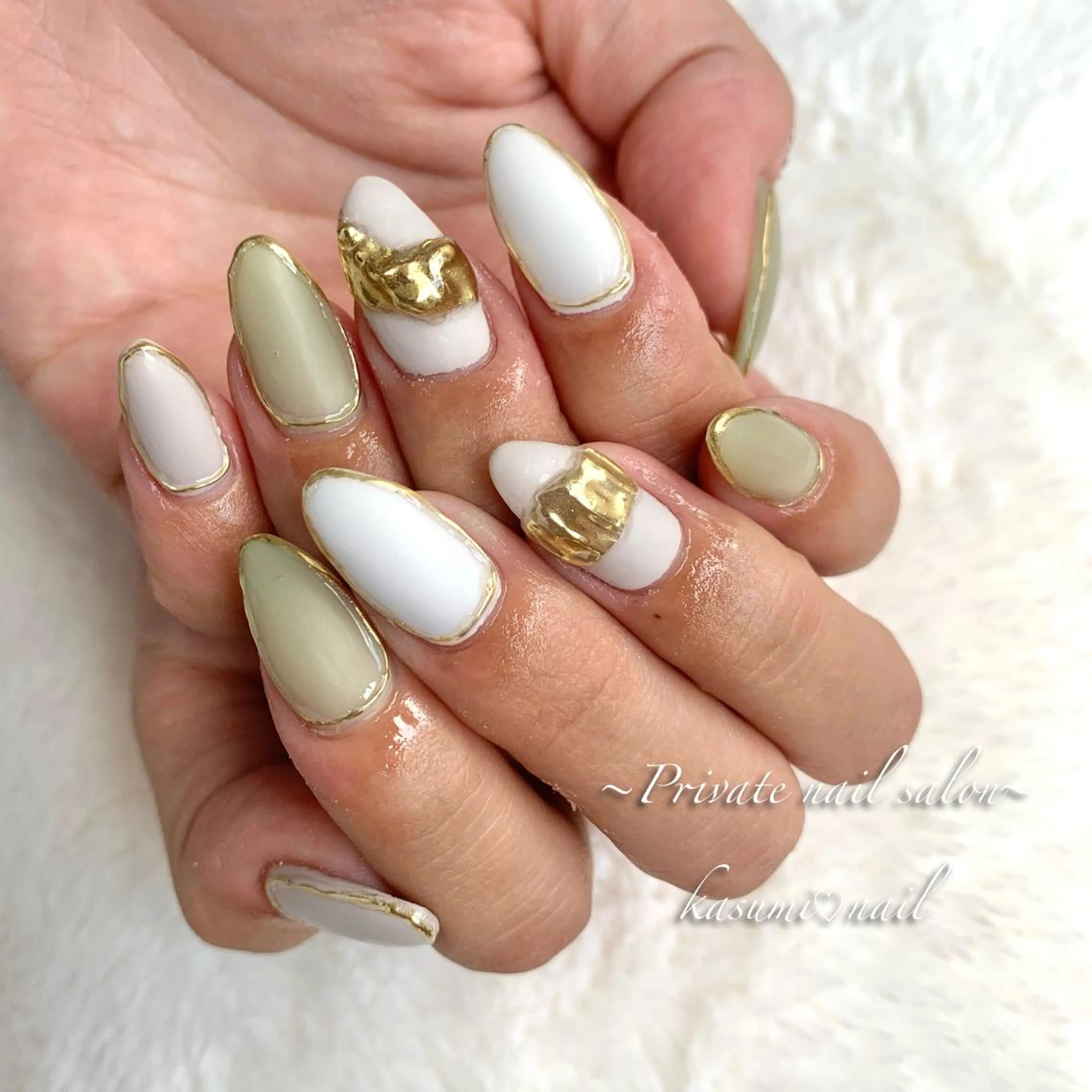 ネイル アートネイル ラメ(グリッター) マグネットネイル ミラーネイル 持ち込み KASUMI♡ Nailのネイルデザイン