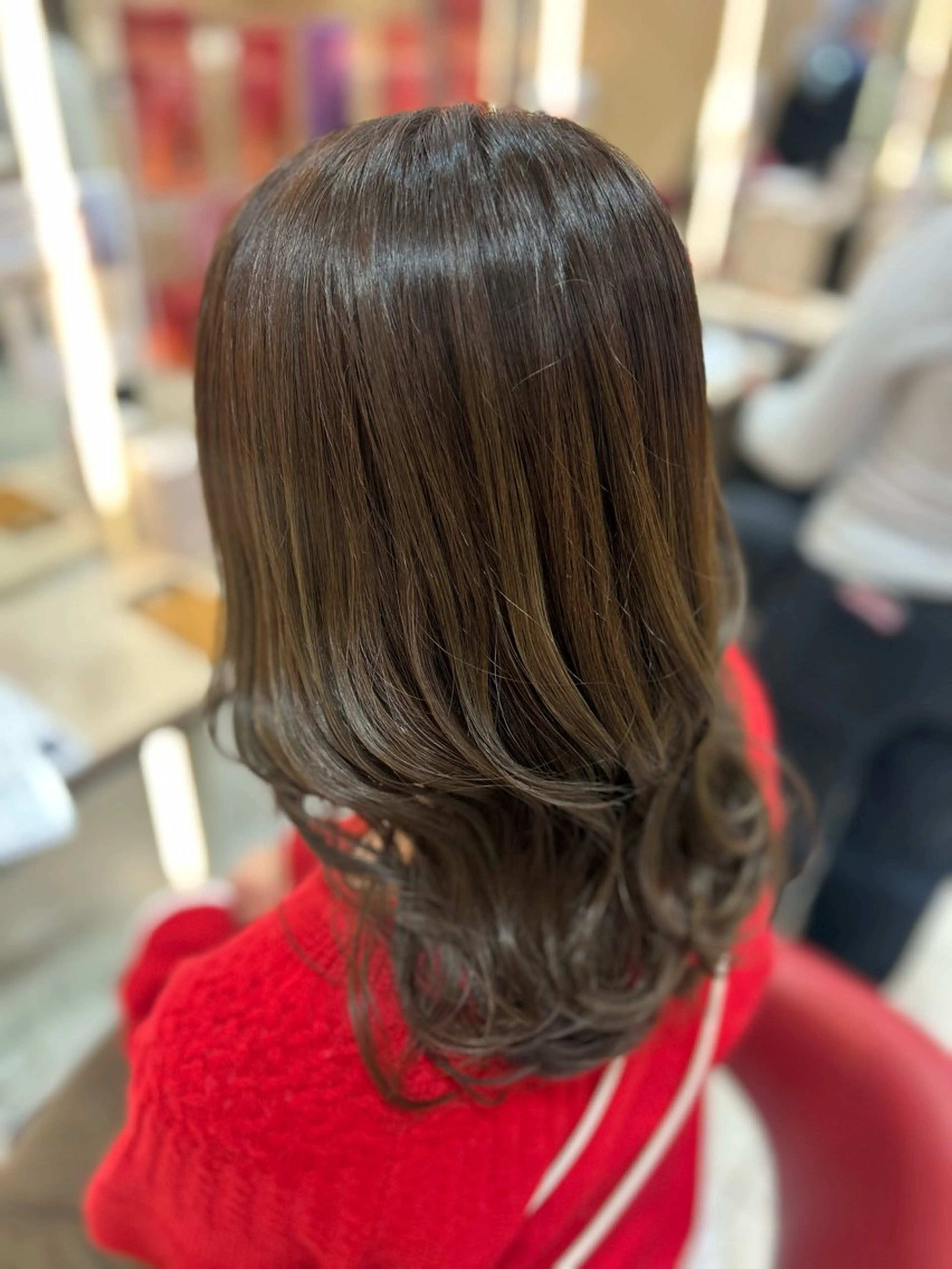 セミロング カラー カット ヘアカラー トリートメント ゆめ ベージュカラーのヘアスタイル