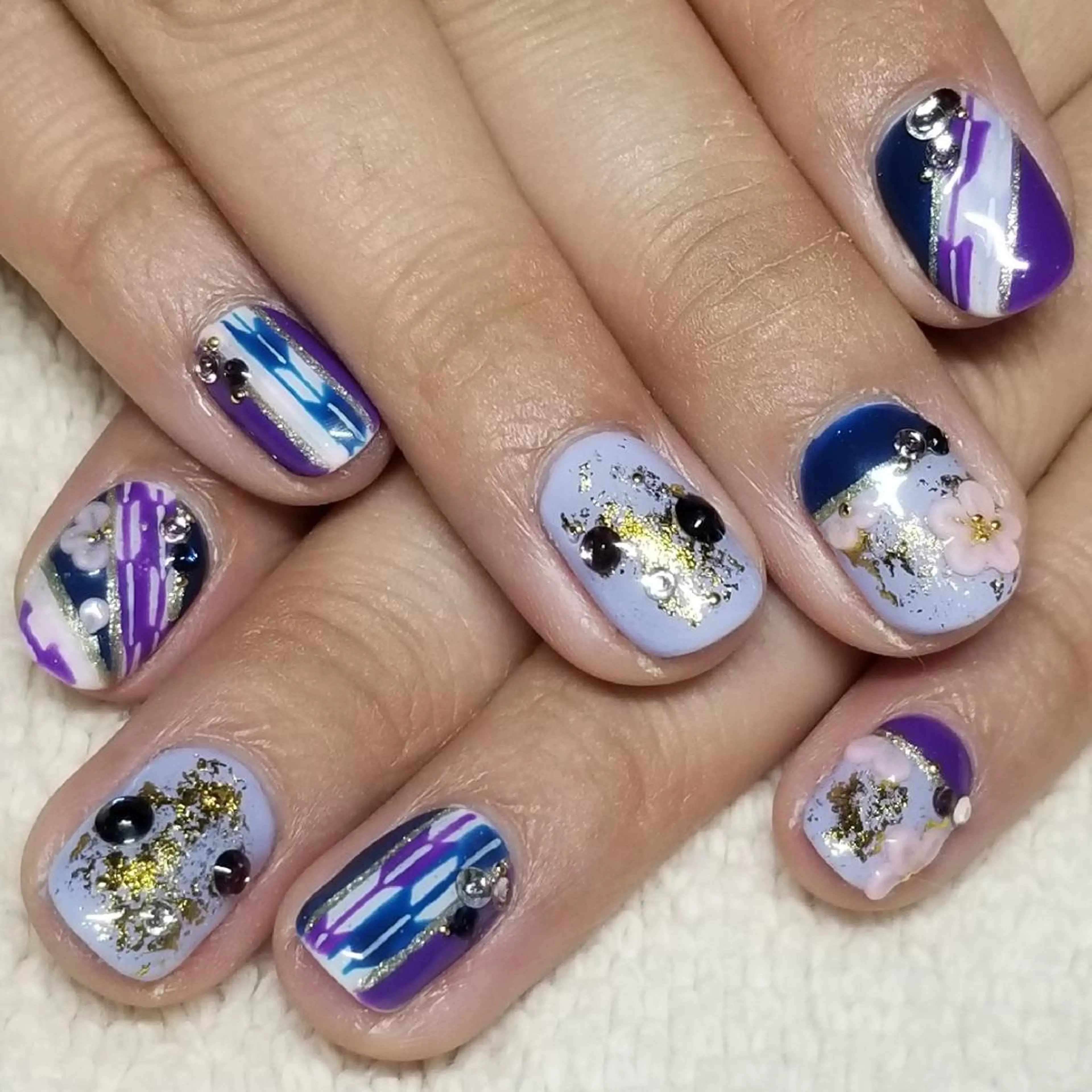 ネイル ブルー ハンドネイル よしだ ひろきのネイルデザイン