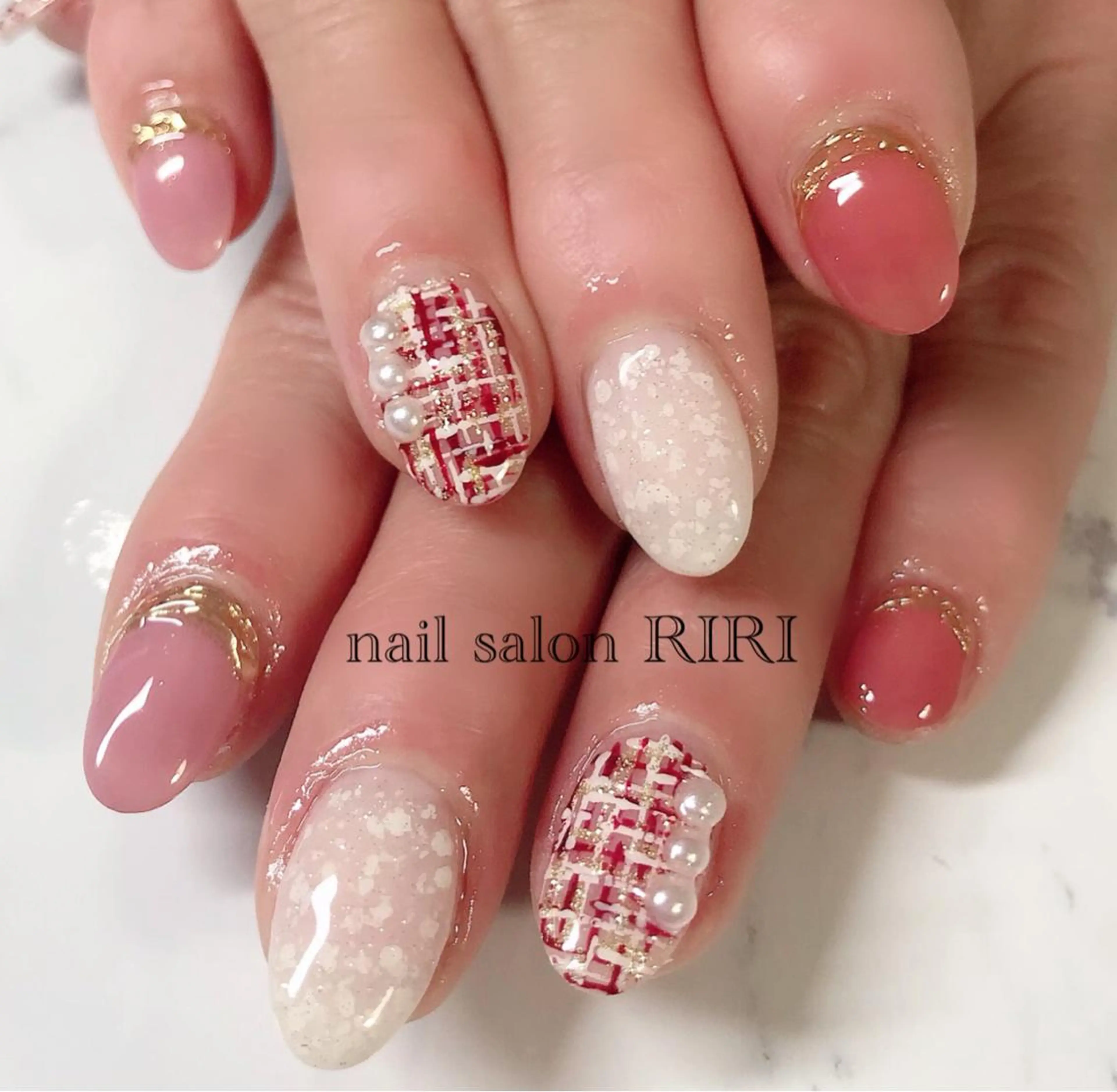 ネイル ツイードネイル RIRI リリのネイルデザイン