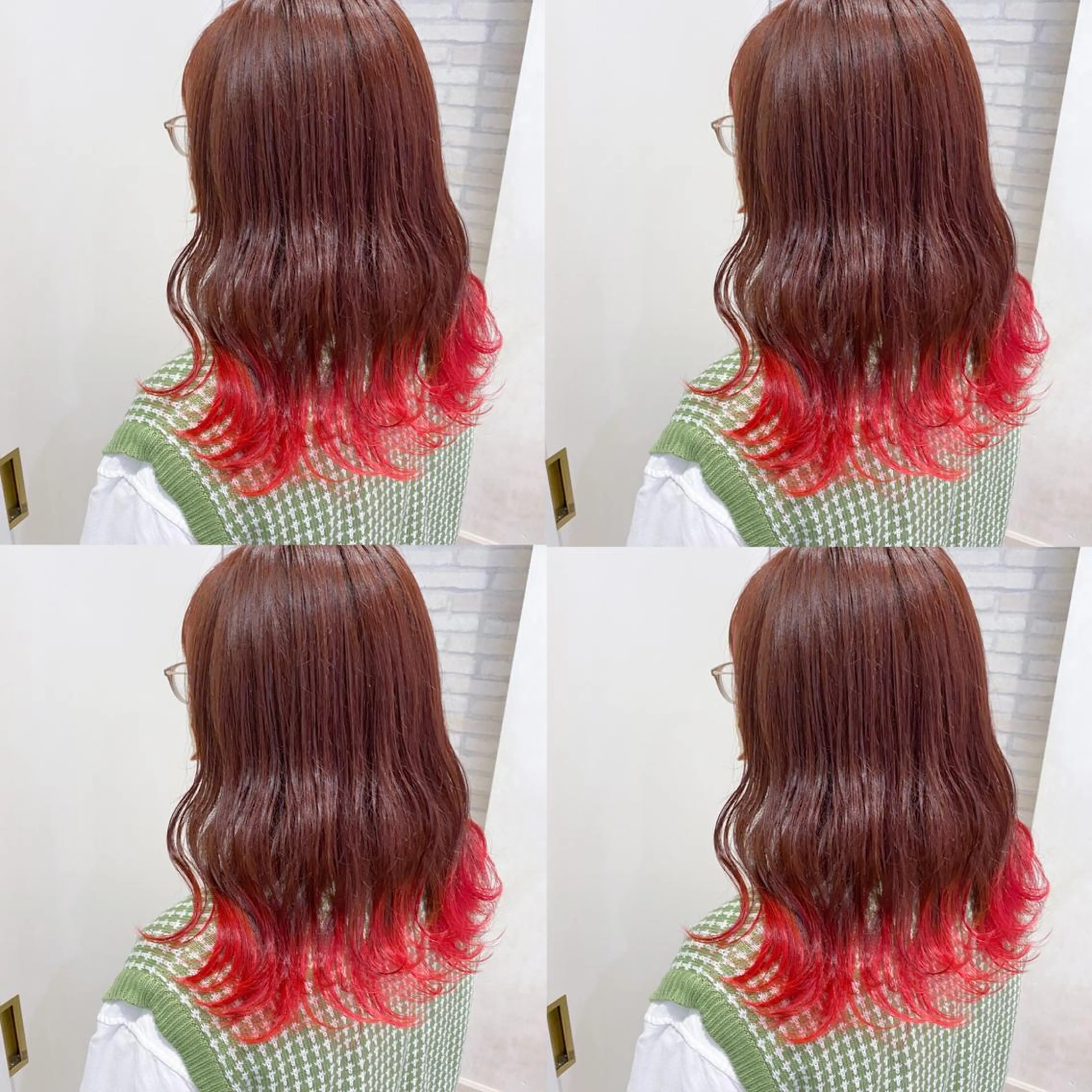 セミロング 横浜🍒ルーツカラー エクステ／RIEのヘアスタイル