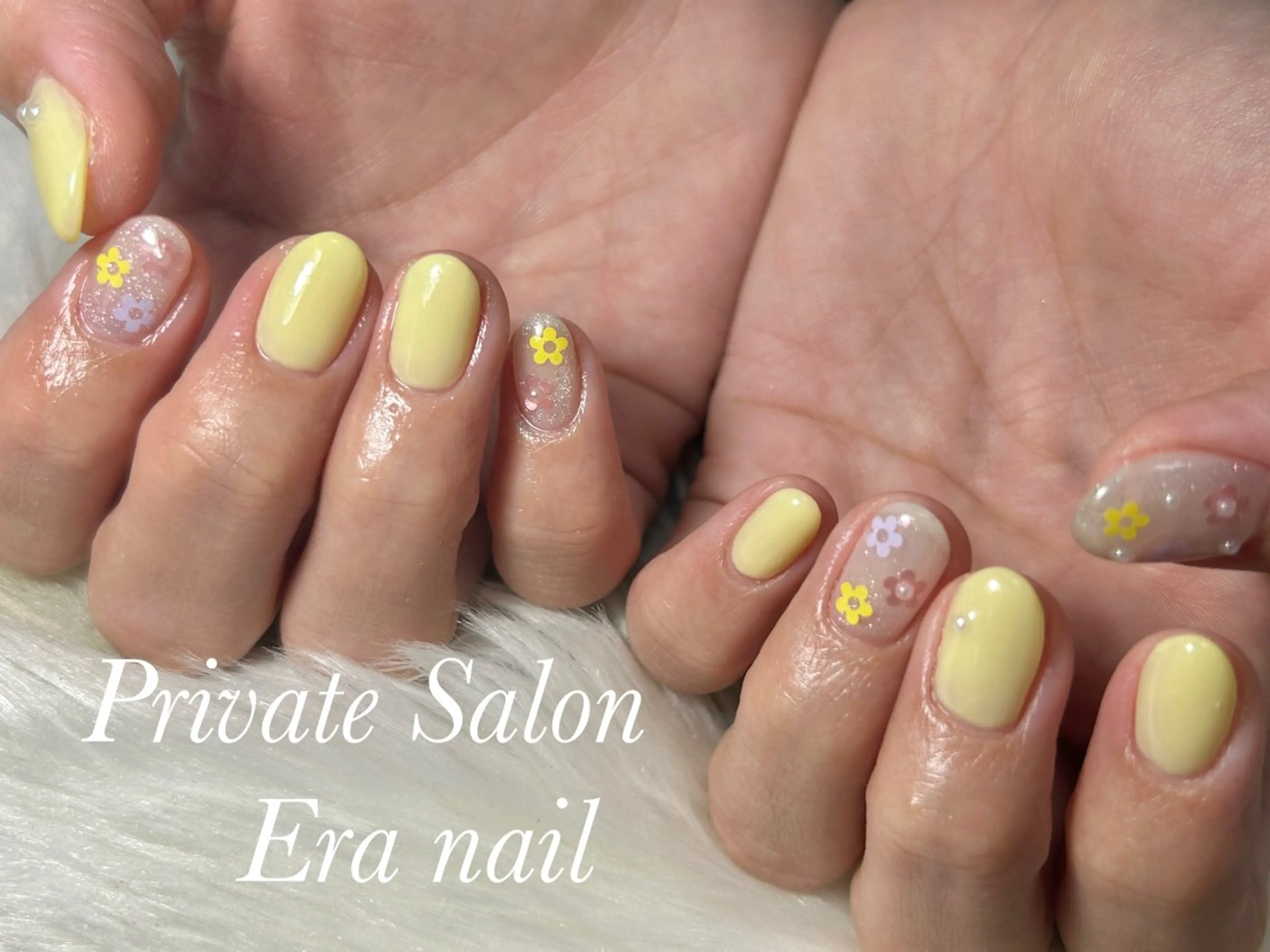 ネイル フラワーネイル ホログラムネイル ハンドネイル Era nailのネイルデザイン