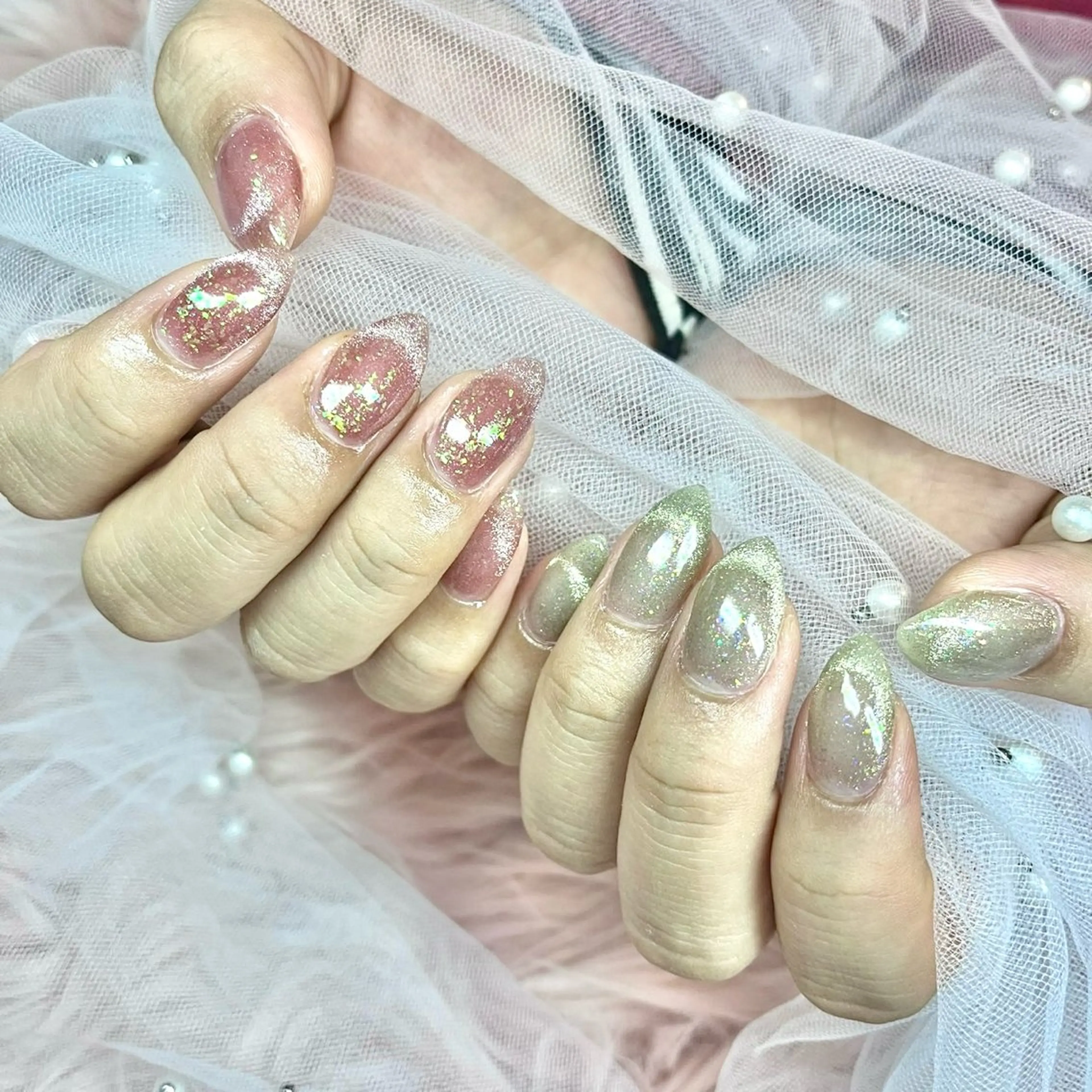 ネイル フレンチネイル マグネットネイル マグネットフレンチ Alissa Nail所属・長さだし/新栄町駅 Alissaのネイルデザイン