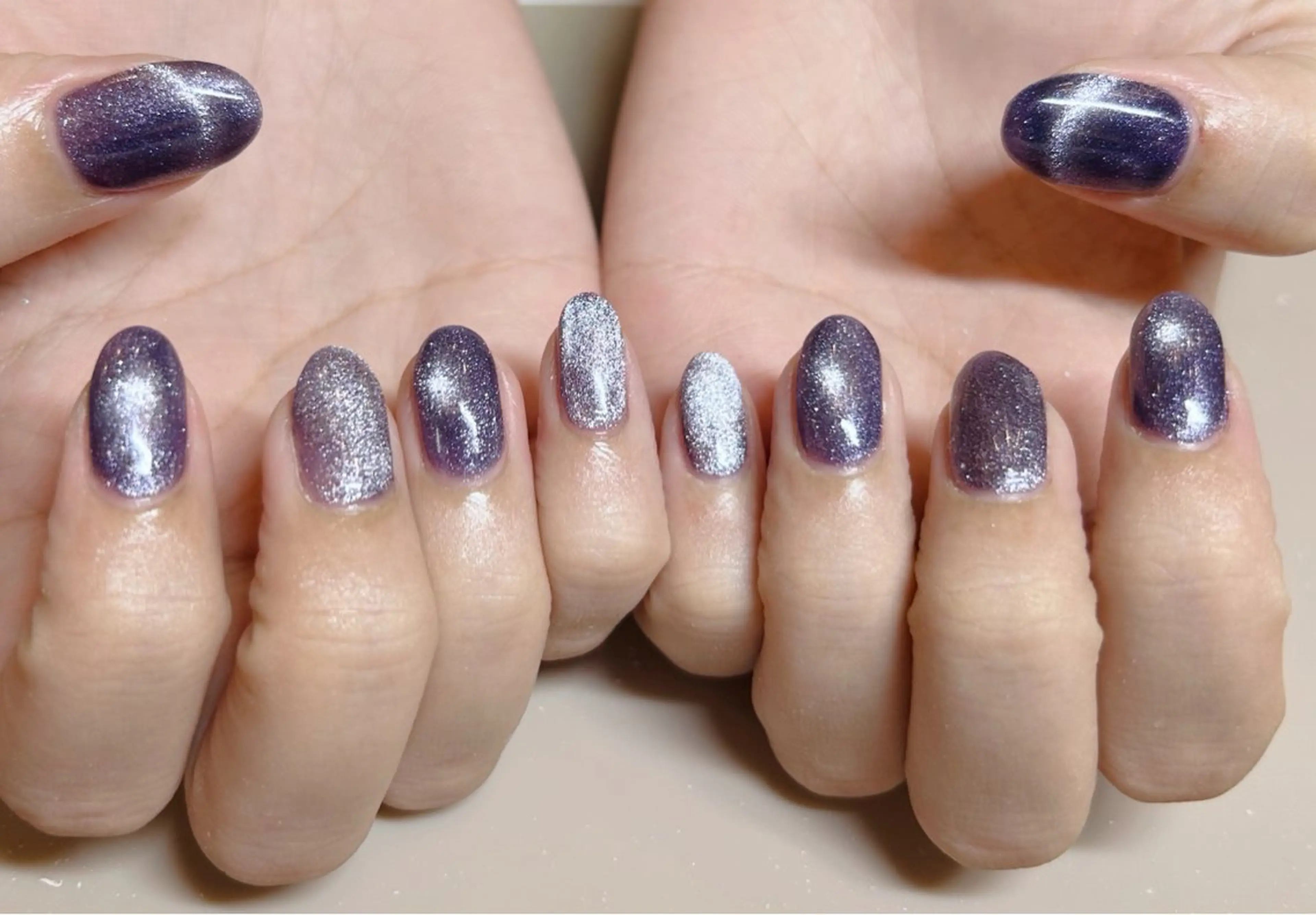 ネイル ブルー マグネットネイル Rairia nail所属・Rairianail 室橋舞のネイルデザイン