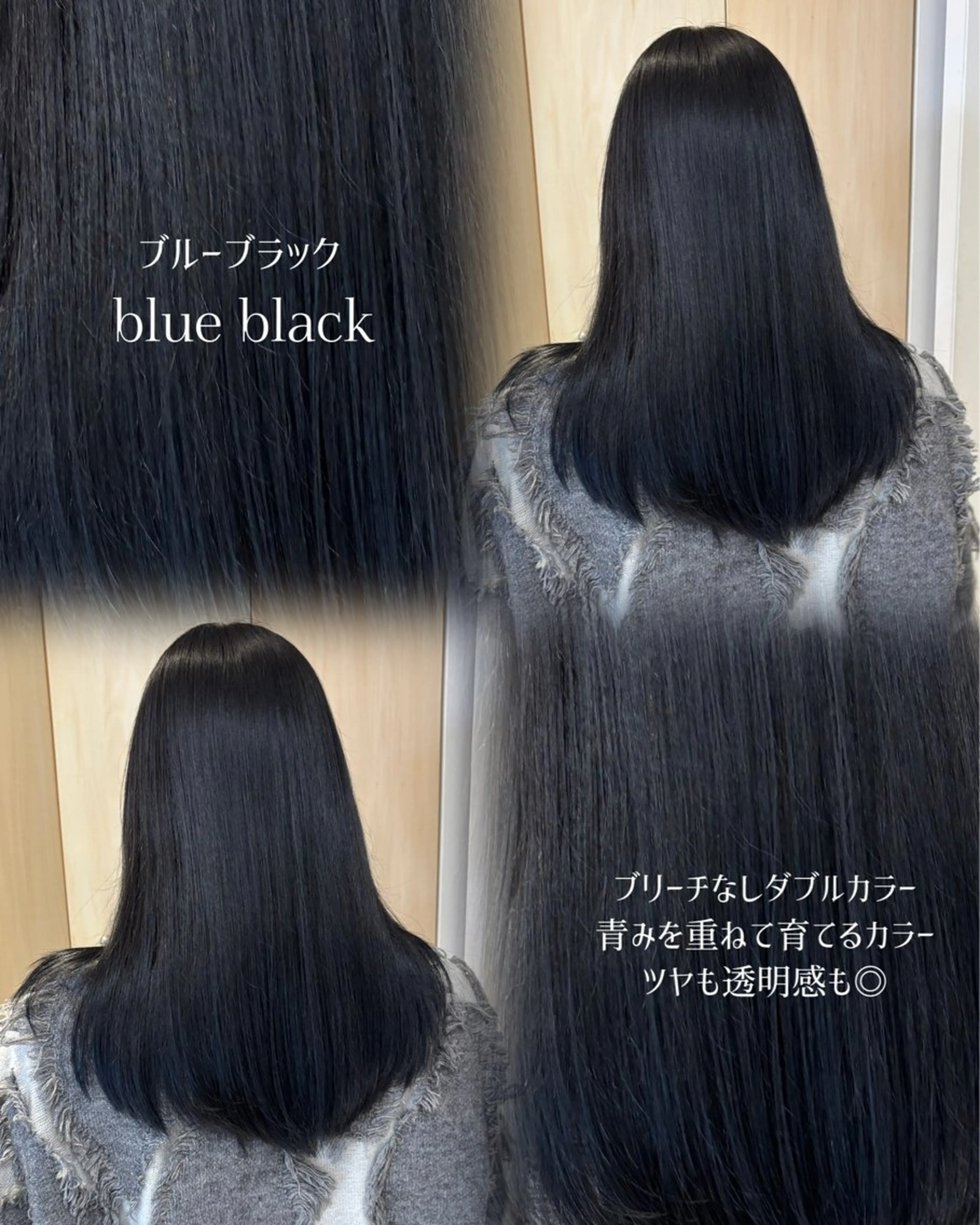 セミロング カラー ヘアアレンジ 黒髪 ブリーチ ブルーカラー ブルーブラック ダブルカラー ヘアカラー トリートメント ヘアセット topstylist 🤎川辺晴加🤎のヘアスタイル