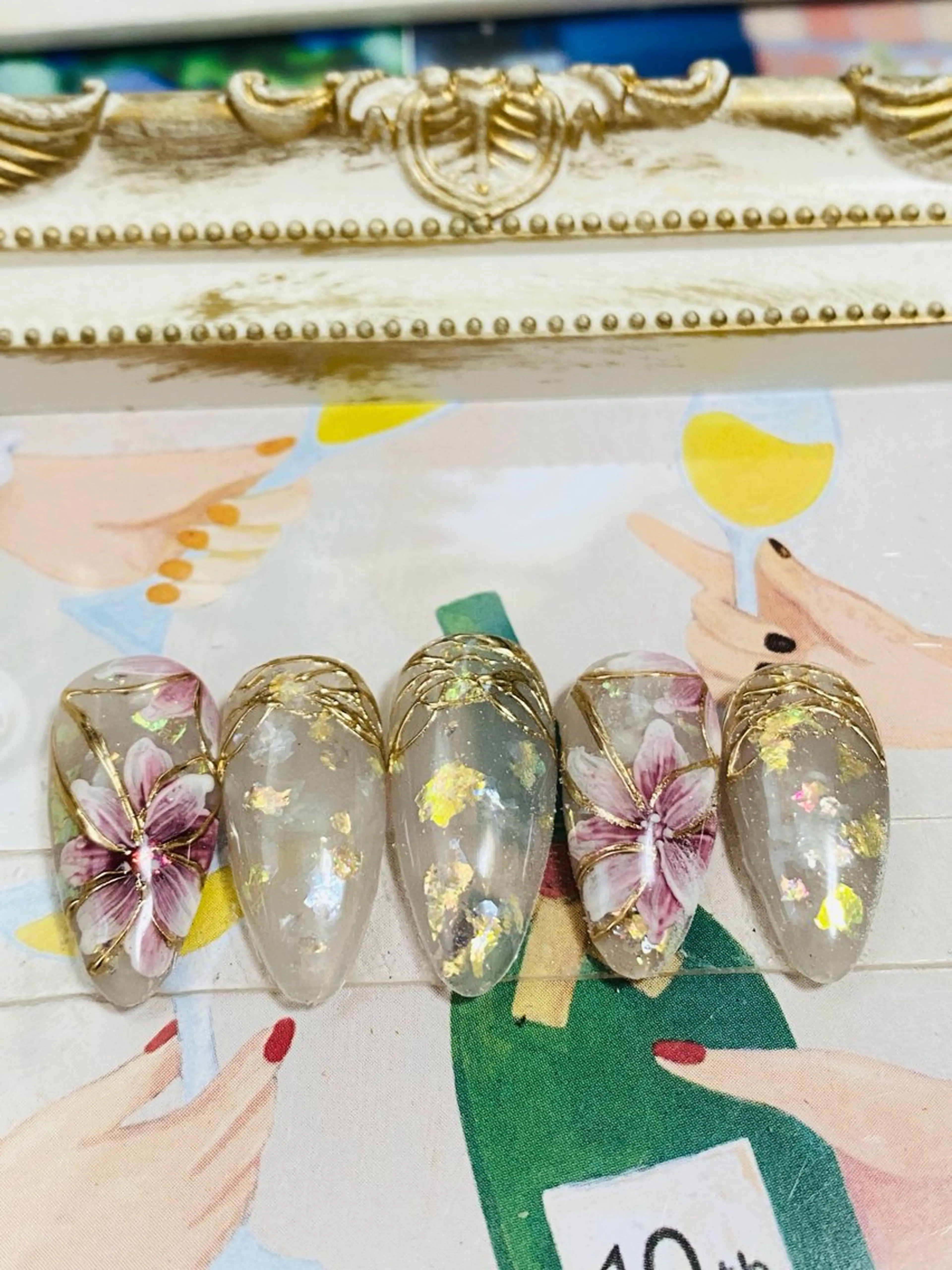 ネイル アートネイル フラワーネイル 自宅ネイルサロン ♦️nuance♦️のネイルデザイン