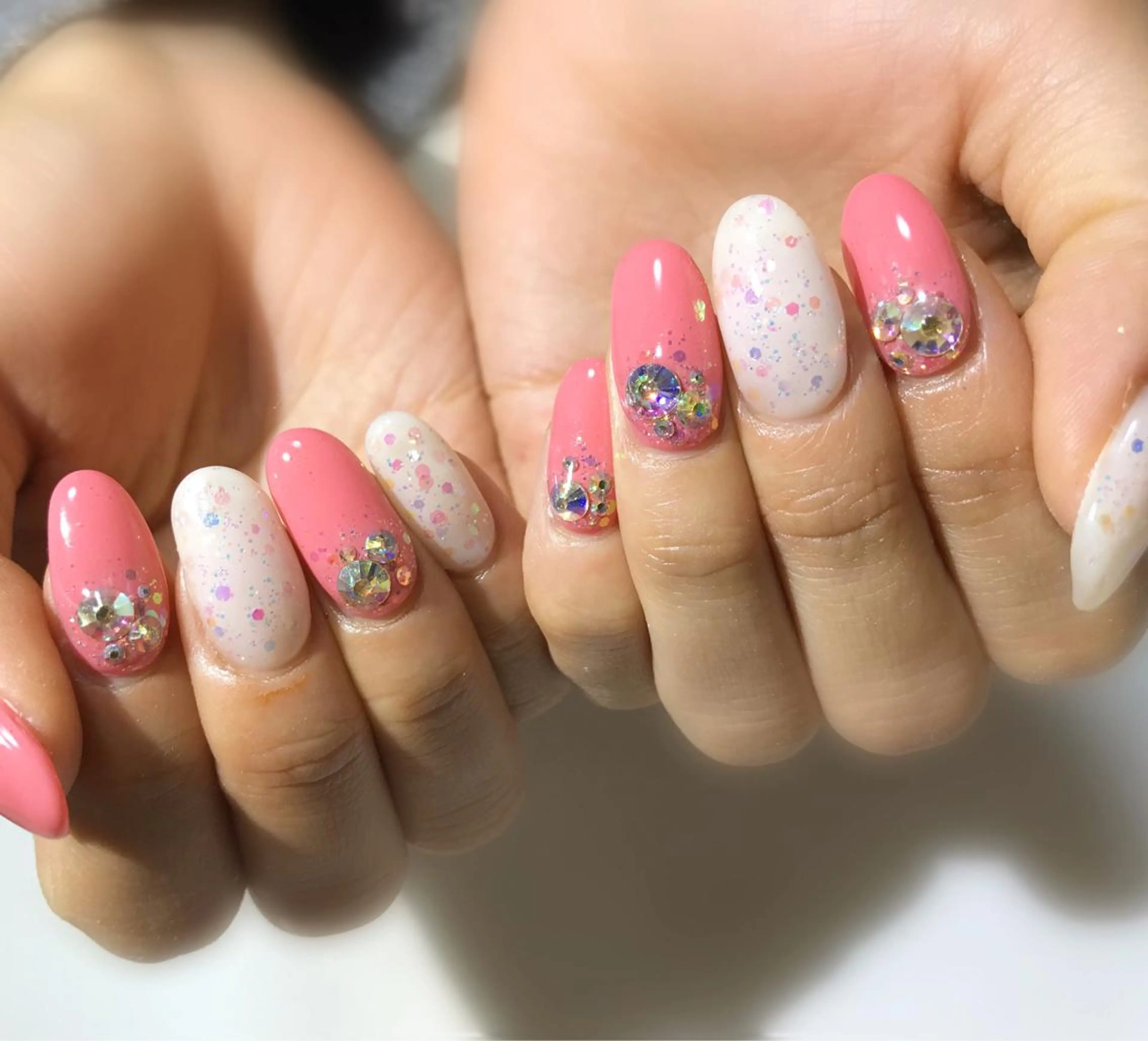 ネイル フットネイル ピンク シンプルネイル 春ネイル 夏ネイル nail fufla ♡yamane♡のネイルデザイン