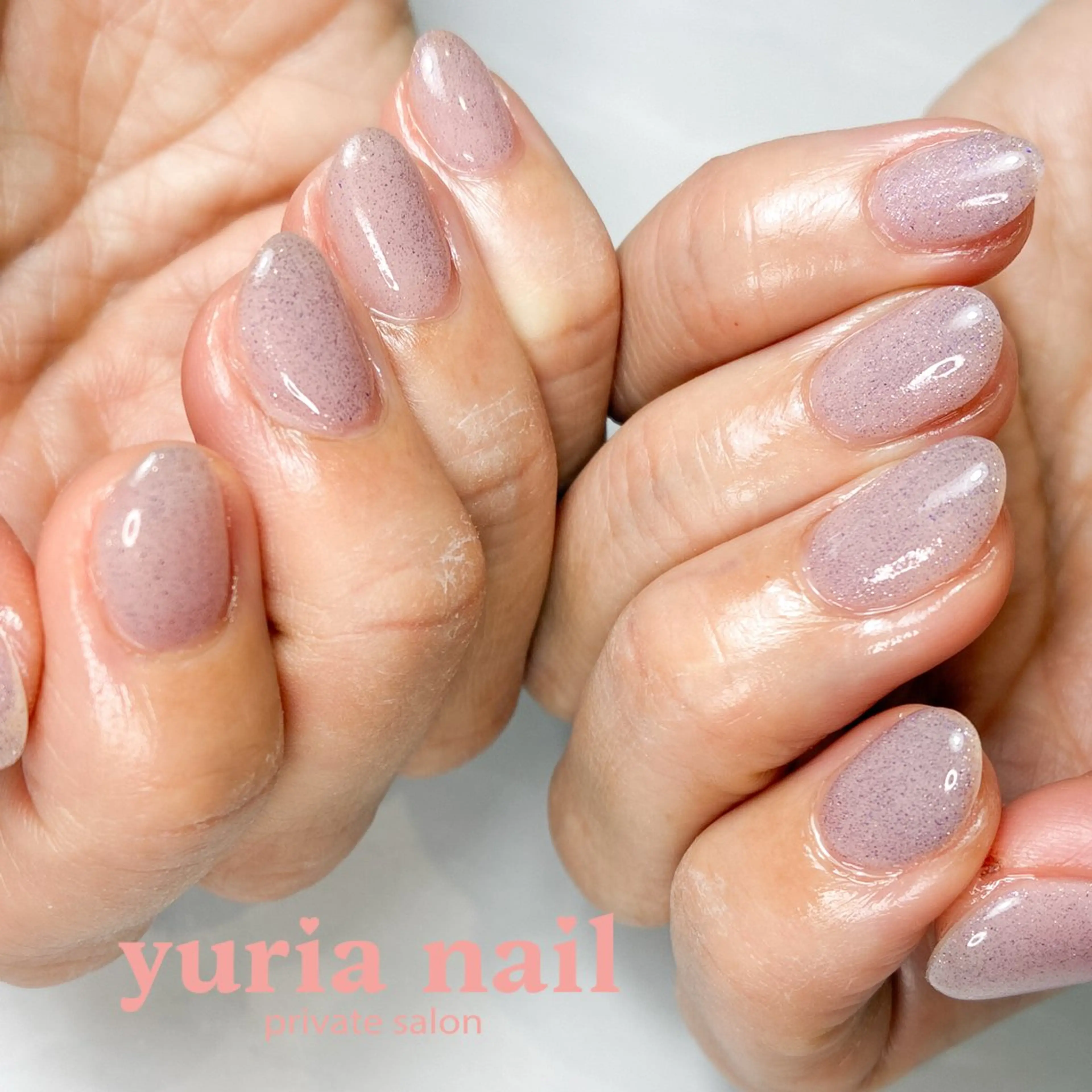 ネイル アートネイル ジェルネイル ラメ(グリッター) マグネットネイル パープル ハンドネイル 小林 ゆりあのネイルデザイン